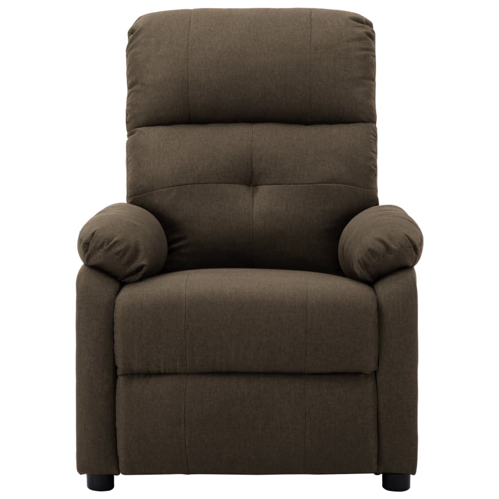6-Level Massage Recliner Chair - Brown Fabric Lounge Chair for Living Room, Bedroom & Office - Ergonomic Accent Chair with Adjustable Massage Functions - Perfect for Relaxation, Home Decor & Reception Areas