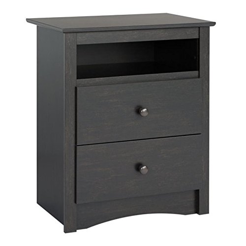 Home Square 3-Piece Bedroom Set - Washed Black Dresser & 2 Nightstands - Perfect for Master Bedroom or Guest Room Furniture