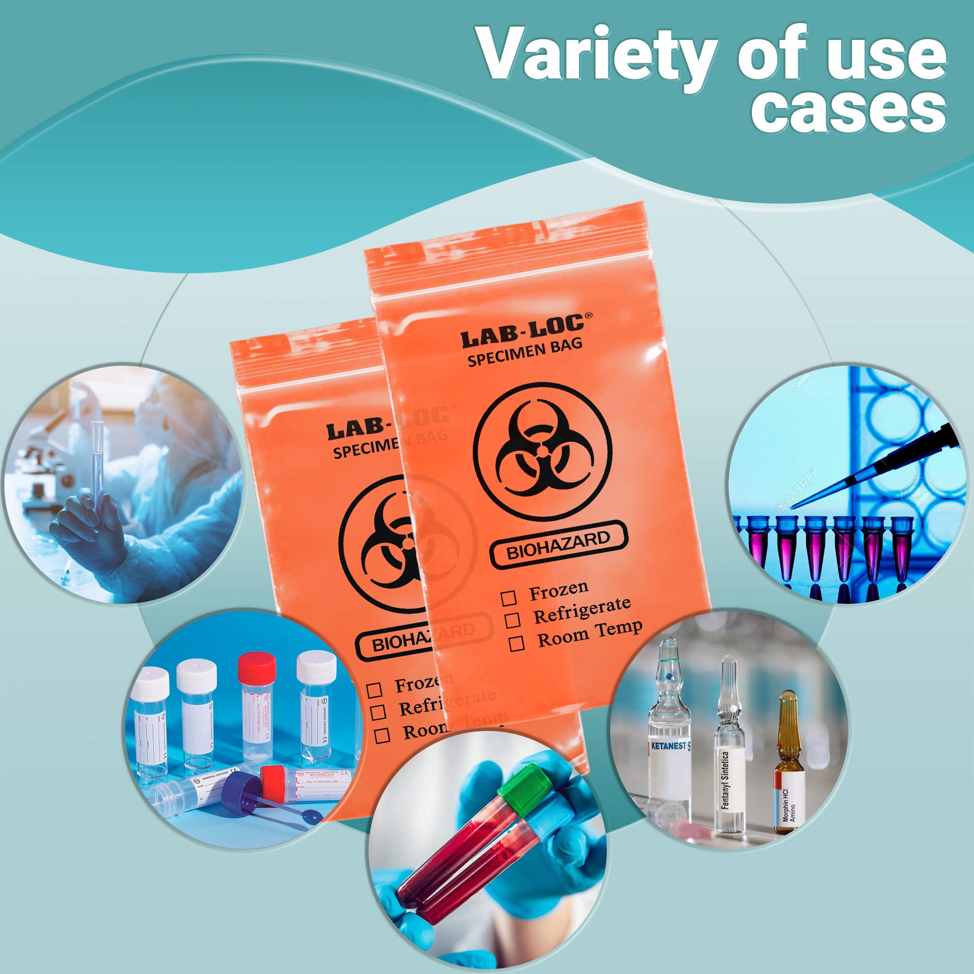 APQ 1000 Pack 6x9 Inch Red Opaque Specimen Transfer Bags - 2 Mil Thick 3-Wall Polyethylene Zipper Bags with Biohazard Print | Medical, Laboratory & Healthcare Supplies | Perfect for Clinics, Hospitals & Emergency Kits