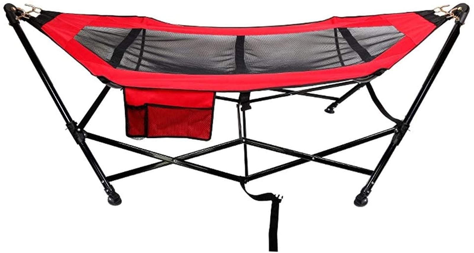 Portable Single Hammock with Space-Saving Folding Steel Stand & Carrying Case - Indoor Outdoor Beach Recliner for Travel, Camping, Backyard Relaxation