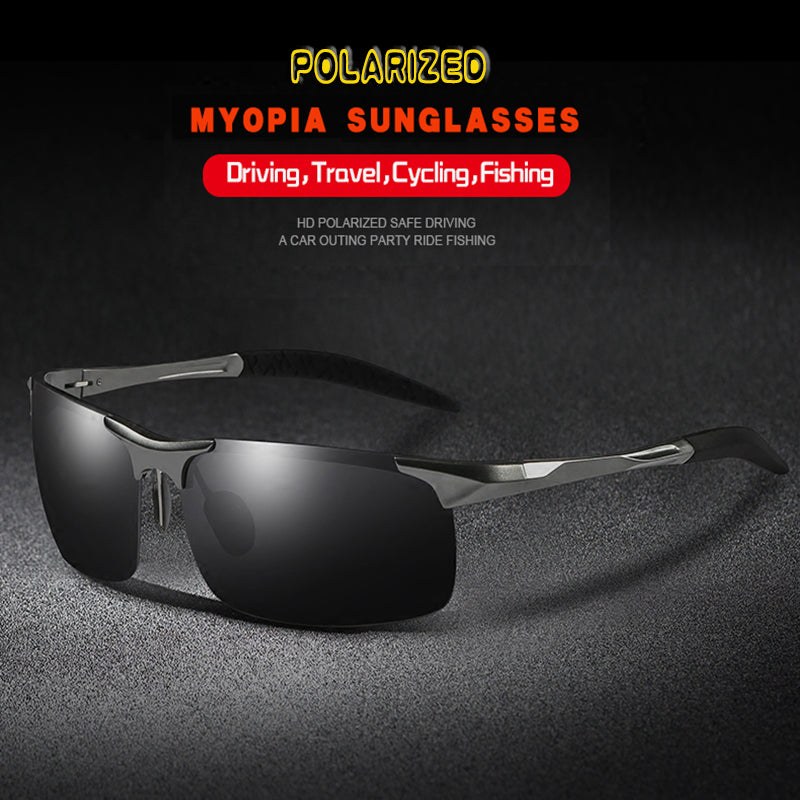 Aidien Men's Full Rim Square TR90 Myopic Reading Glasses & Sunglasses - Lightweight & Durable for Indoor Reading & Outdoor Sun Protection