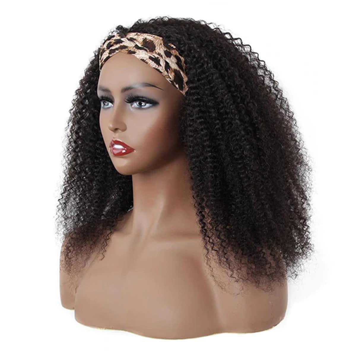 ISEE Wear and Go Mongolian Afro Kinky Curly Headband Wig - 200% Density Human Hair Wigs for Black Women | Grade 10A Glueless Natural Curls (18 Inch) | Perfect for Daily Wear, Parties & Protective Styling
