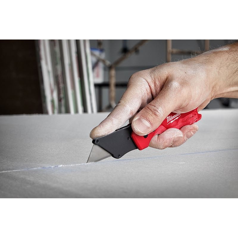Fastback Compact Folding Utility Knife - 48-22-1500 | Heavy Duty Retractable Blade for DIY, Construction & Crafting | Portable Pocket Knife for Home, Office & Outdoor Use