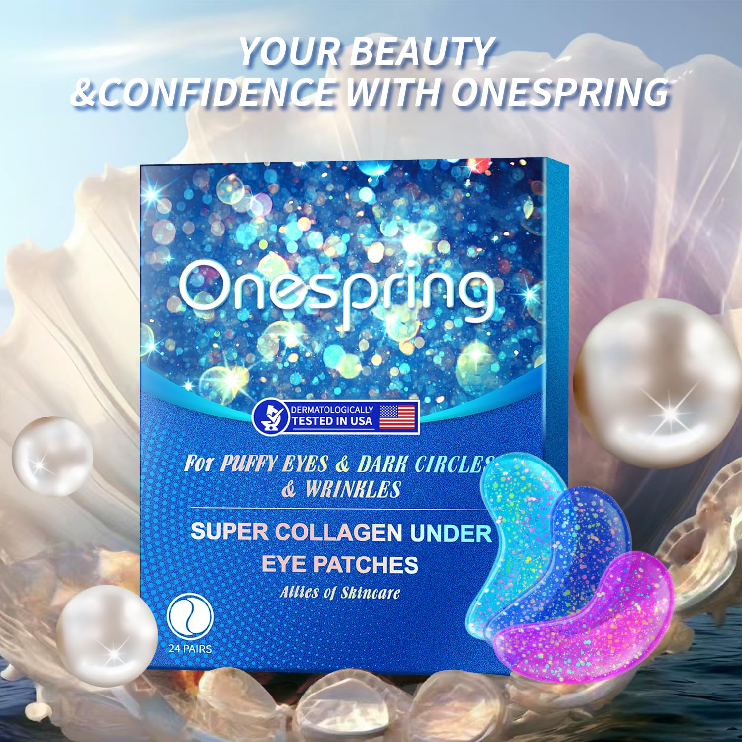 24 Pairs Collagen Eye Gel Pads for Puffy Eyes, Dark Circles & Wrinkles - Soothing Under Eye Mask Patches for Face Care - Perfect for Morning Routine, Travel & Night Skincare
