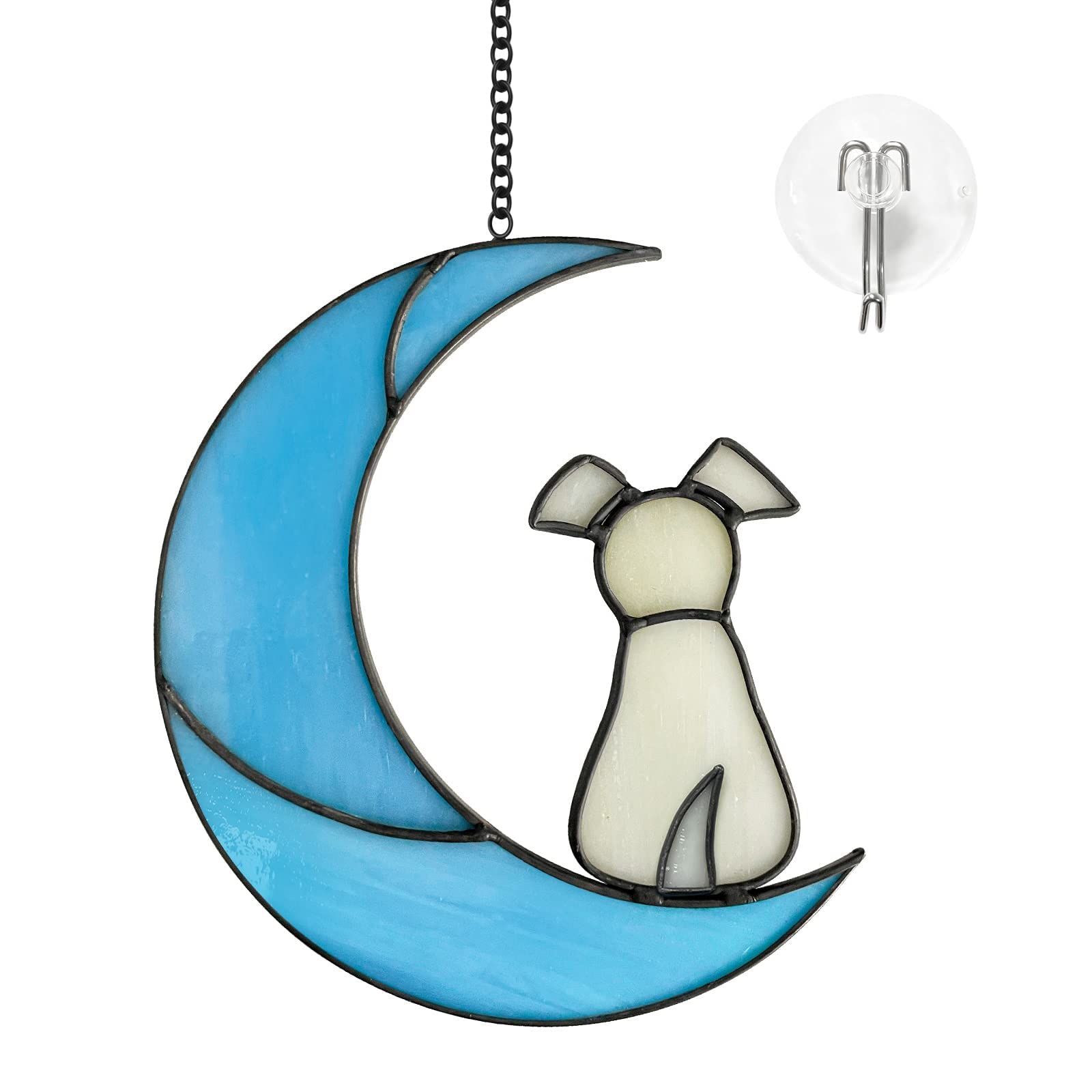 Sobotoo Memorial Gifts for Dog Loss - Sympathy Gift for Dog Lovers, Pet Loss Keepsake - Handmade Stained Glass Suncatcher Window Hanging - Perfect for Pet Memorial, Condolence Gift & Home Decoration