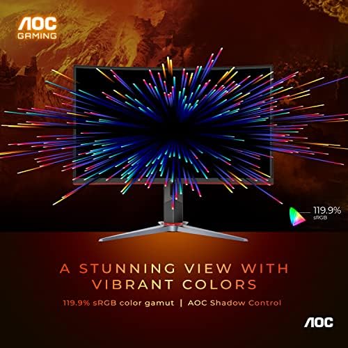 AOC C27G2Z 27-Inch Curved Frameless Gaming Monitor - Full HD 1080p, 240Hz Refresh Rate, 0.5ms Response Time, AMD FreeSync, HDMI 2.0 & DisplayPort, Height Adjustable Stand - Perfect for Xbox, PS5, Switch & PC Gaming, Home Office & Esports