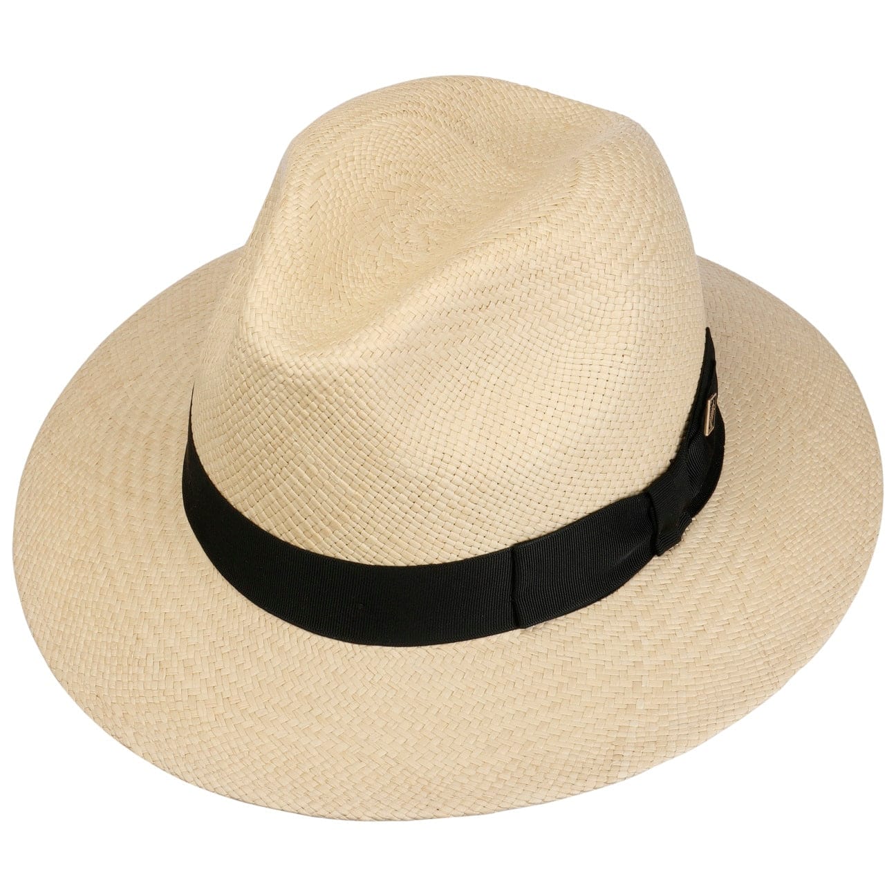JJ Hats Black Banded Traveller Panama Hat - Natural Straw Fedora for Men & Women | Perfect for Beach Vacations, Summer Outfits, and Outdoor Adventures