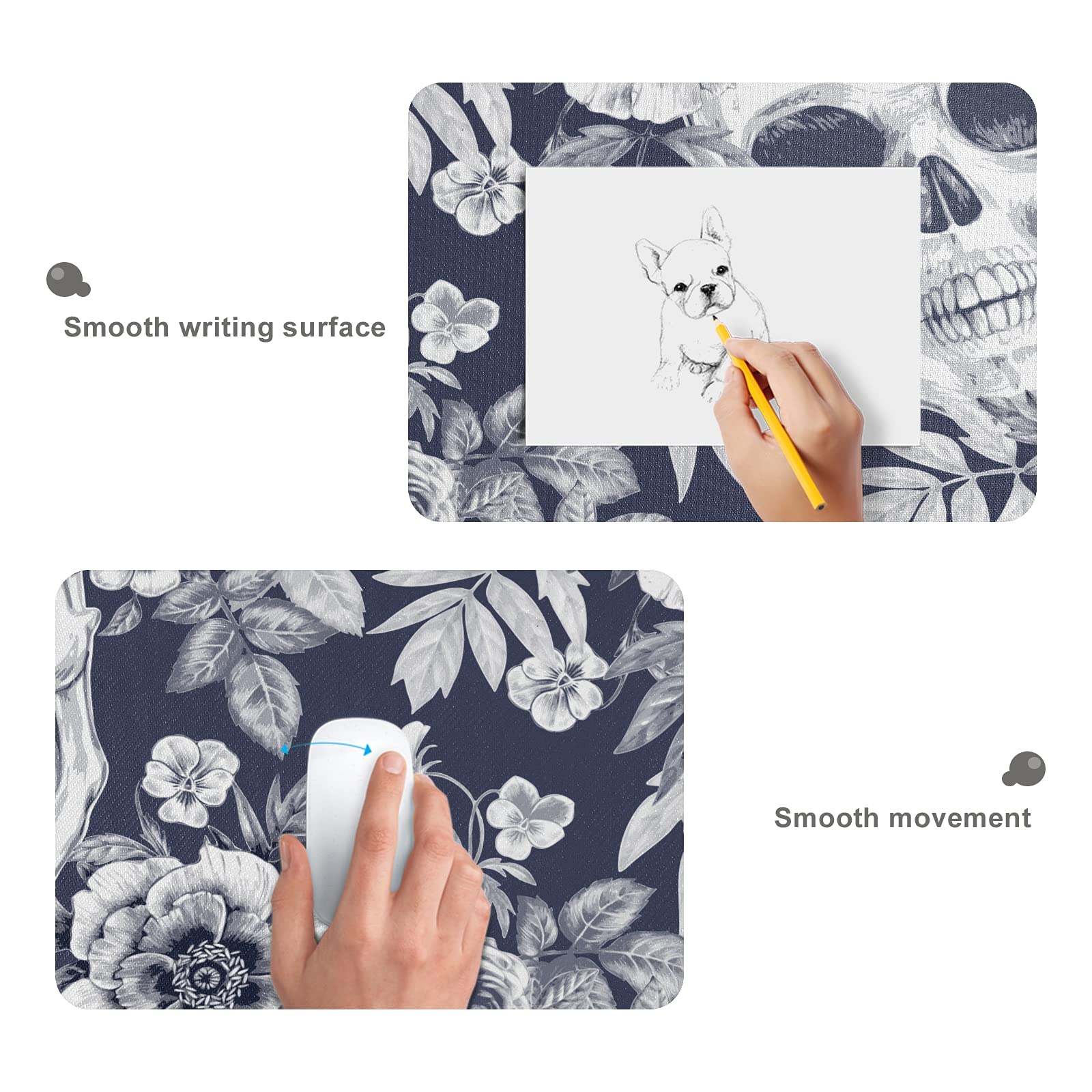 Halloween Skull Design Large Extended Gaming Mouse Pad (31.5x11.8x0.12In) - Non-Slip Rubber Base Desk Mat for PC, Laptop, Office & Home Use - Perfect for Gaming Setups, Workstations and Halloween Decorations
