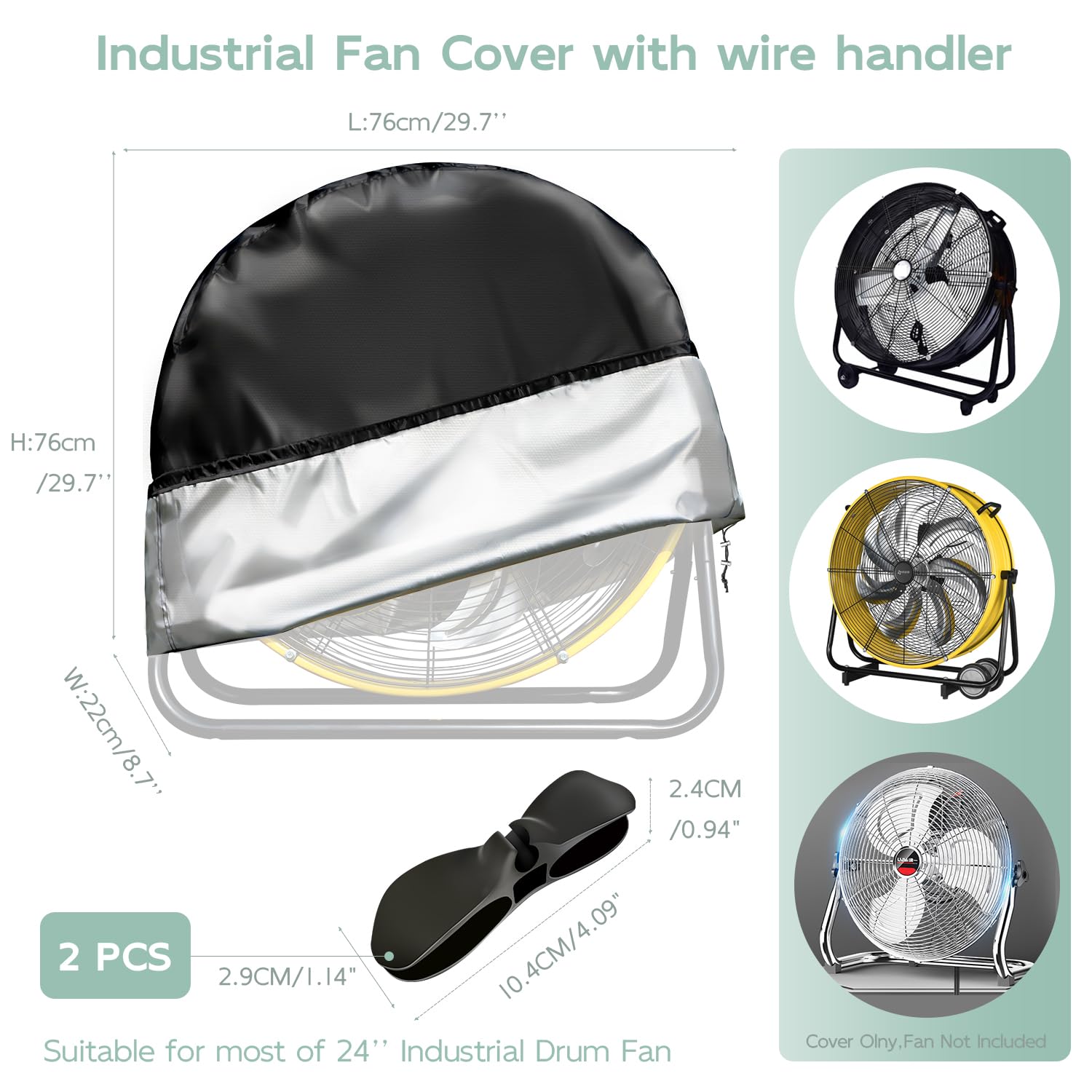 Heavy Duty Industrial Fan Safety Cover - Waterproof & Dustproof Fan Cover for 20