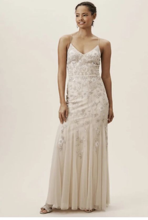 BHLDN Coleman Gown - Elegant Wedding Dress for Bride, A-Line Lace Bridal Gown with Long Sleeves | Perfect for Beach, Garden & Church Weddings
