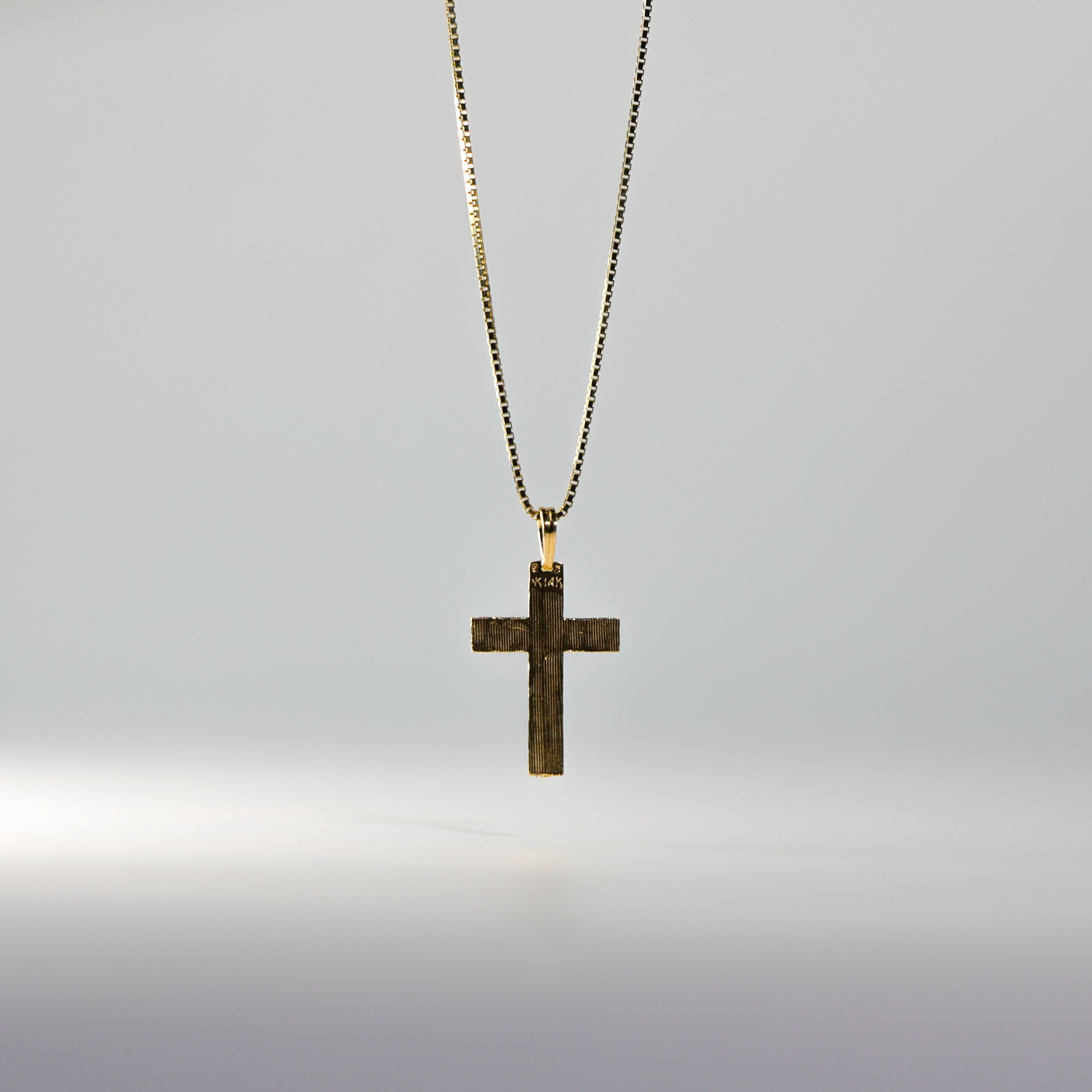 Elegant Gold Diamond-Cut Cross Pendant Necklace - Model 1043 | Perfect for Everyday Wear, Gifts & Religious Occasions