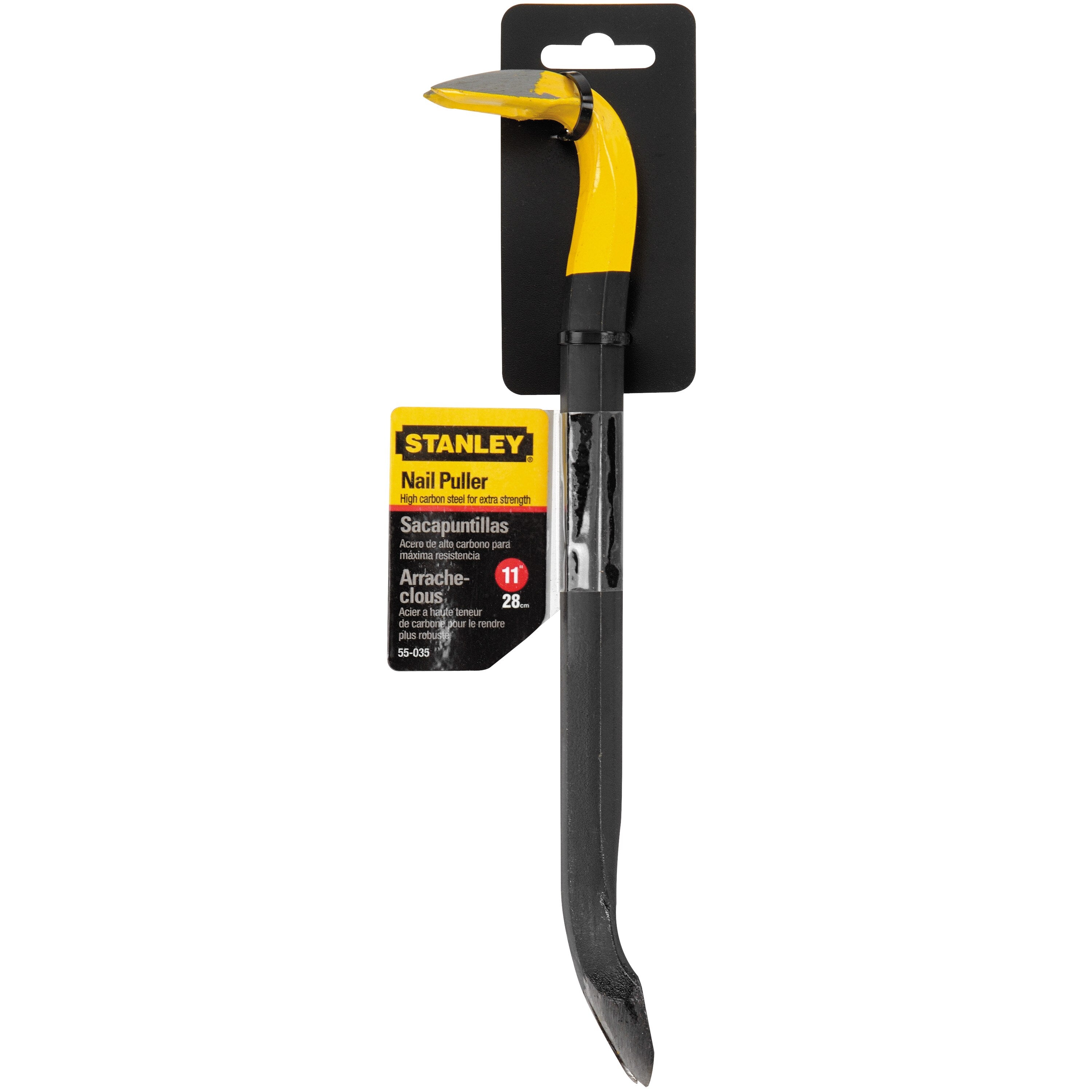 STANLEY 11 Inch Nail Puller 55 035 - Heavy Duty Claw Bar for Construction, Demolition & Woodworking Projects