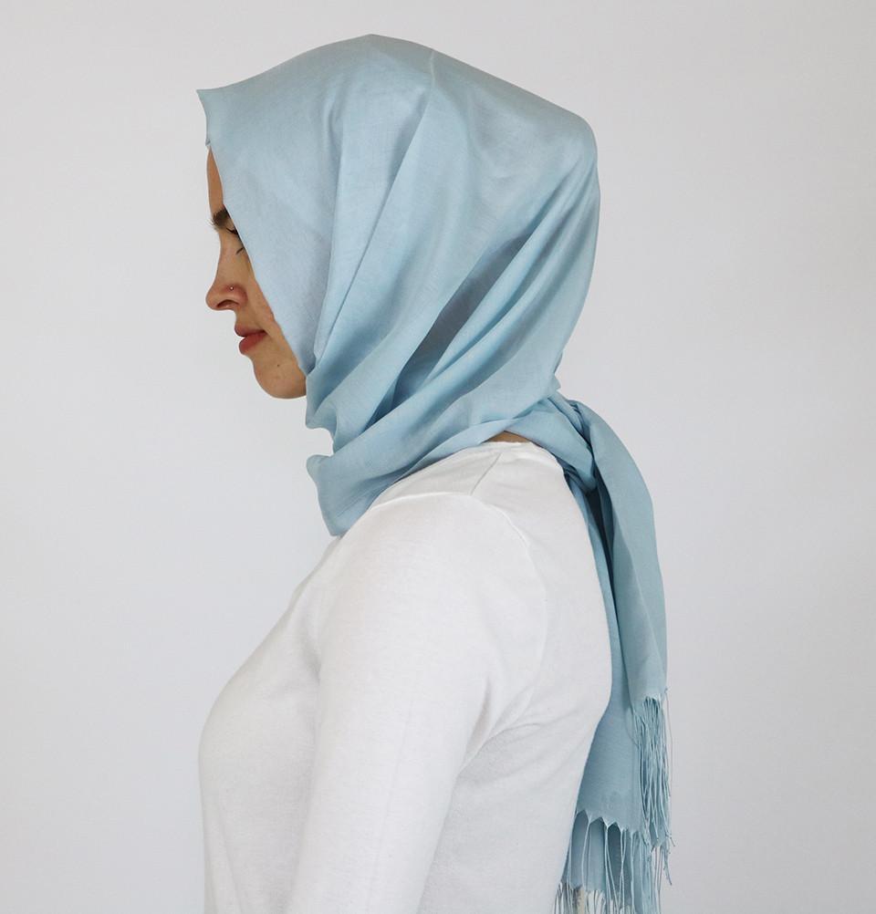 Aker Ince Hijab Shawl #351 Baby Blue - Soft Muslim Headscarf for Women, Breathable & Lightweight - Perfect for Daily Wear, Prayer, and Modest Fashion