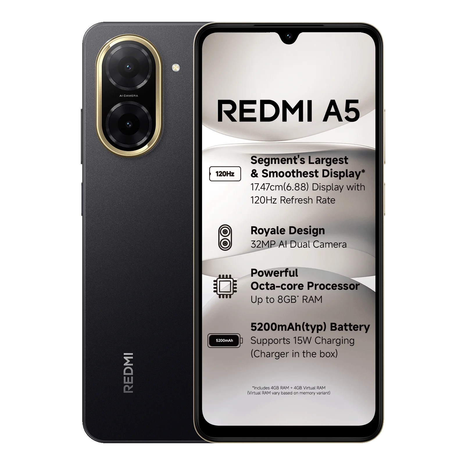 Xiaomi Redmi A5 GSM Unlocked Smartphone - International Version (New) - 6.53