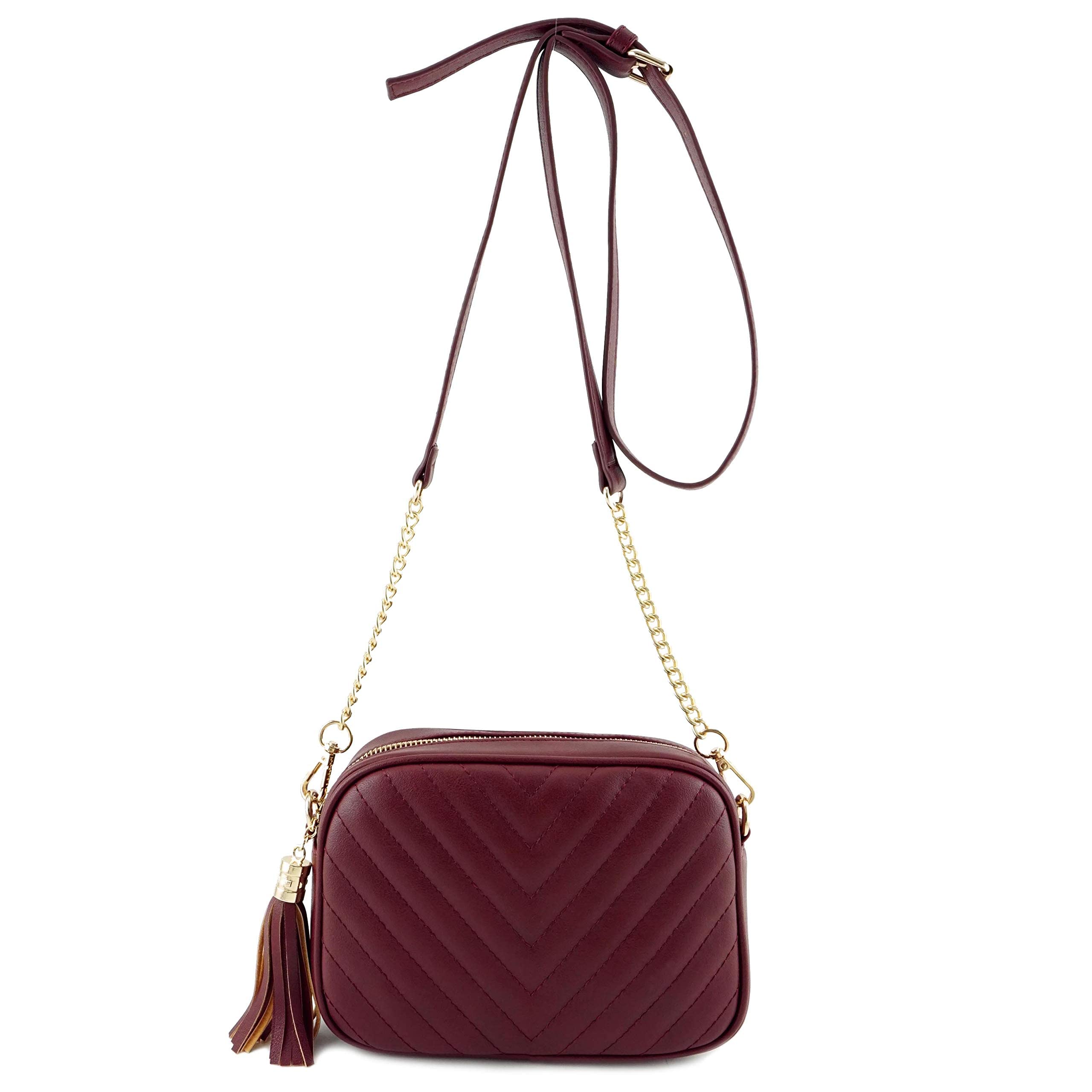 Stylish Crossbody Shoulder Bag with Metal Chain Strap & Tassel Zipper - Perfect for Women's Daily Use, Travel, and Shopping