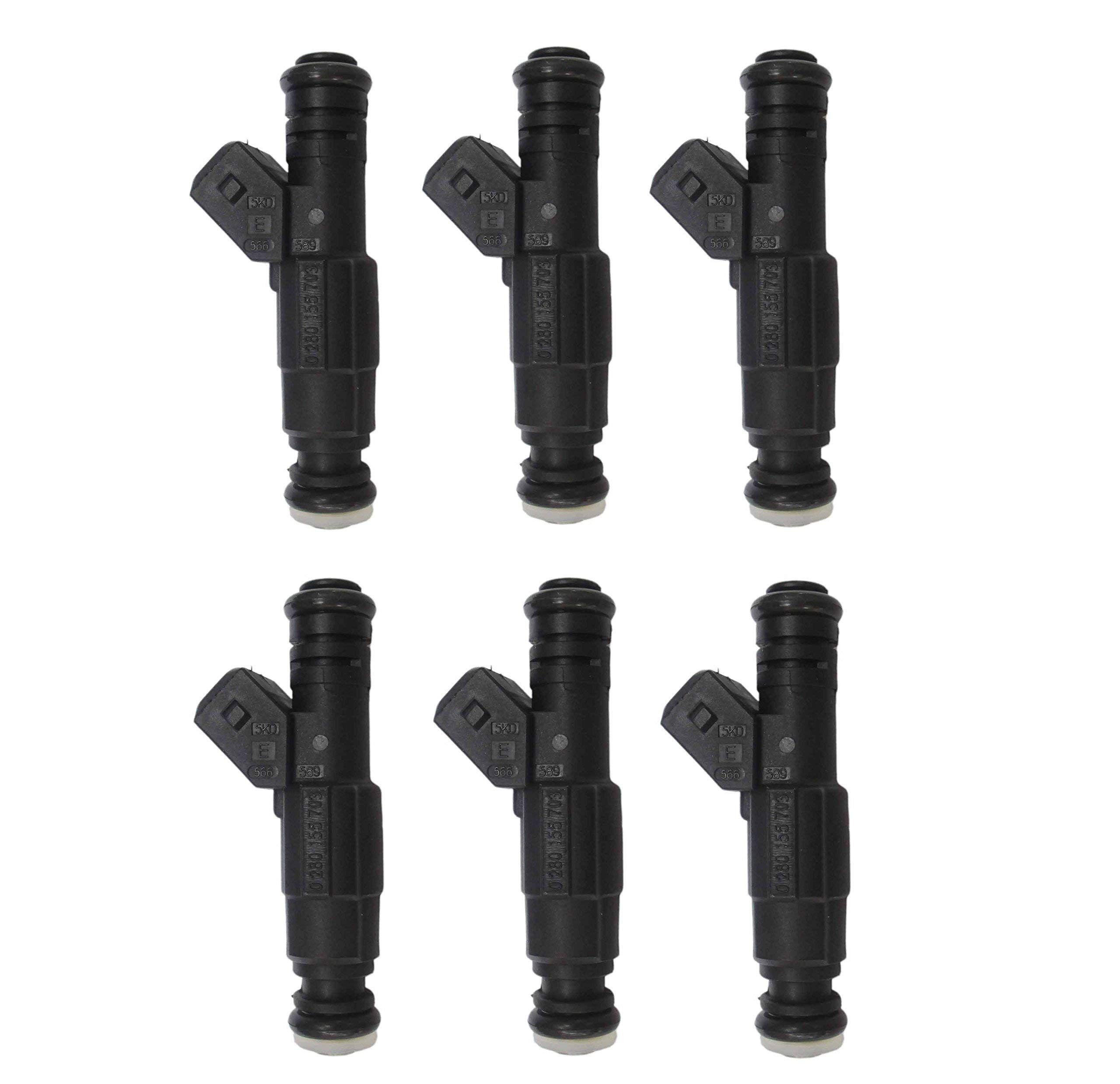 6-Pack Fuel Injectors Compatible with Chrysler Dodge 2.0L 2.4L 1995-1997 - Direct Replacement for 0280155703, 53030343AB, RL030778AB, FJ216, FJ682 - Perfect for Engine Performance & Fuel Efficiency Upgrades