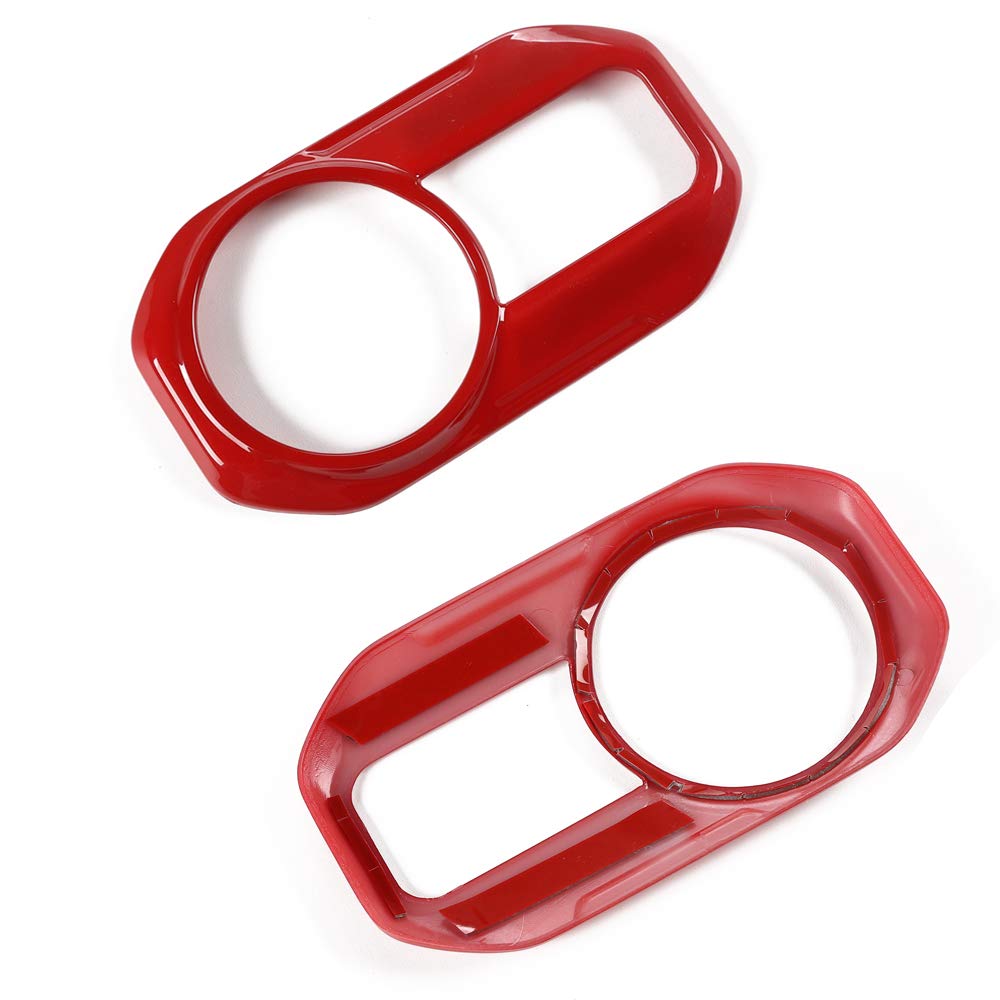 JeCar Red Headlight Switch Button Cover Trim for 2018-2024 Jeep Wrangler JL/JLU & Gladiator JT - Interior Accessories Upgrade for Off-Road & Daily Driving