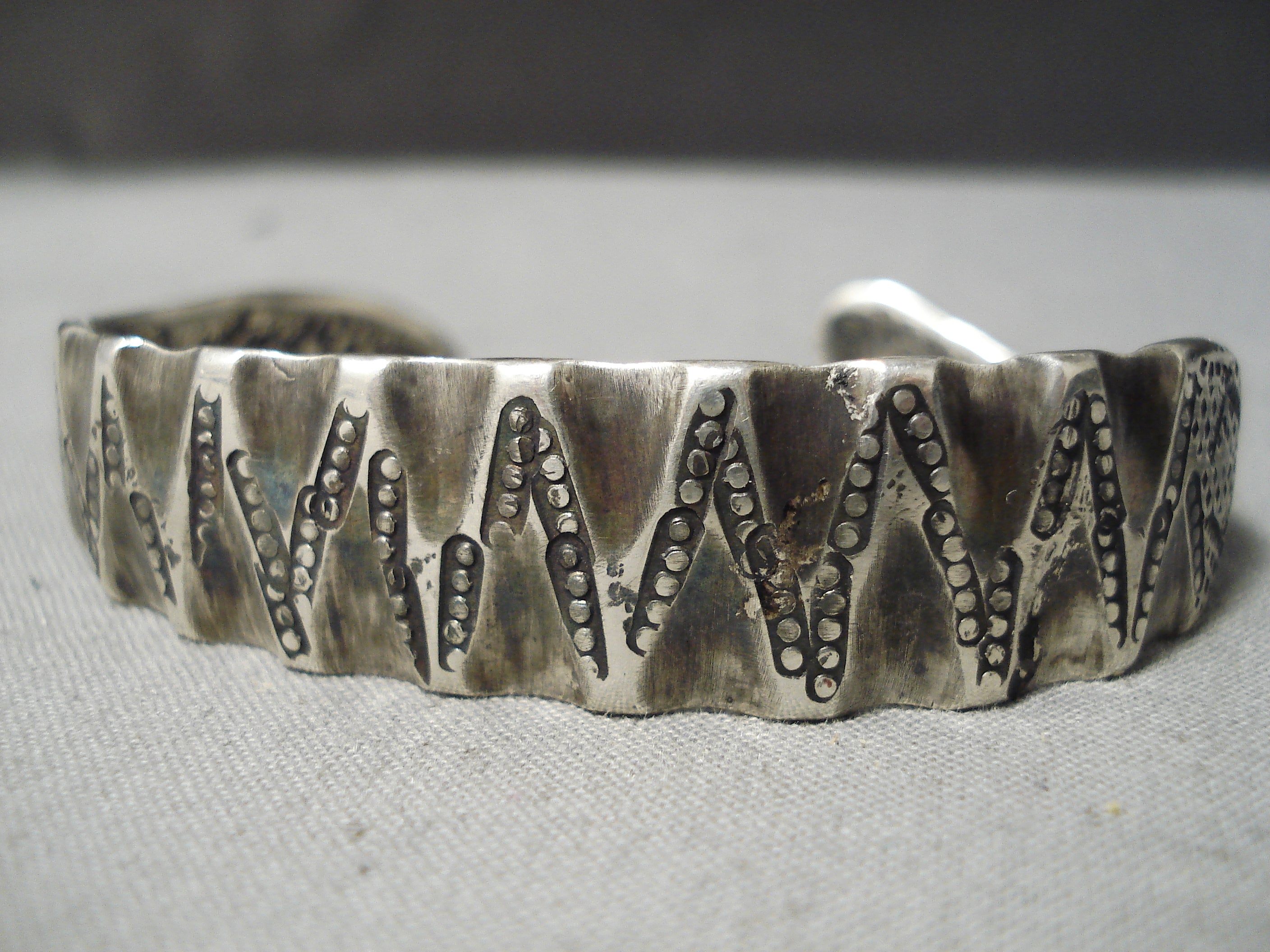 Vintage Navajo Sterling Silver Snake Bracelet - Handmade Native American Jewelry - 1890s to 1910s Antique Statement Piece for Boho Fashion & Western Style Accessories