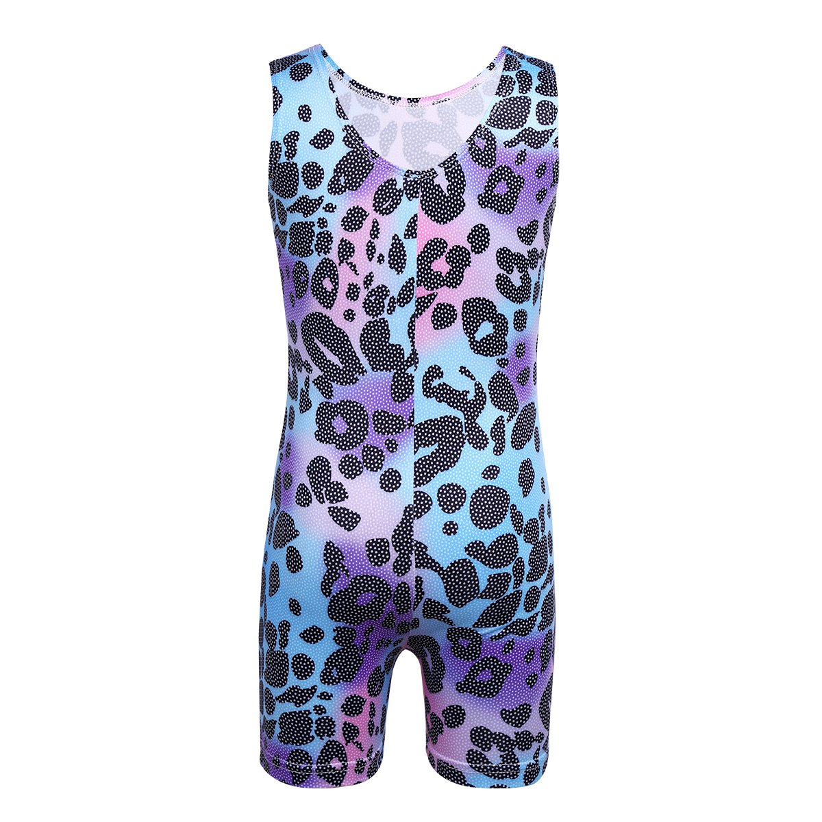 Yeahdor Kids Girls One Piece Leopard Print Gymnastics Leotard Ballet Dance Unitard Workout Training Biketard for Competition, Performance & Practice - Perfect for Recitals, Gym Classes, Dance Studios & Costume Events
