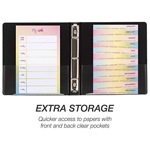 Samsill Economy 1 Inch Mini 3 Ring Binder - Made in USA, Round Ring Binder with Non-Stick Customizable Cover, Black (12300) - Perfect for School, Office & Home Organization