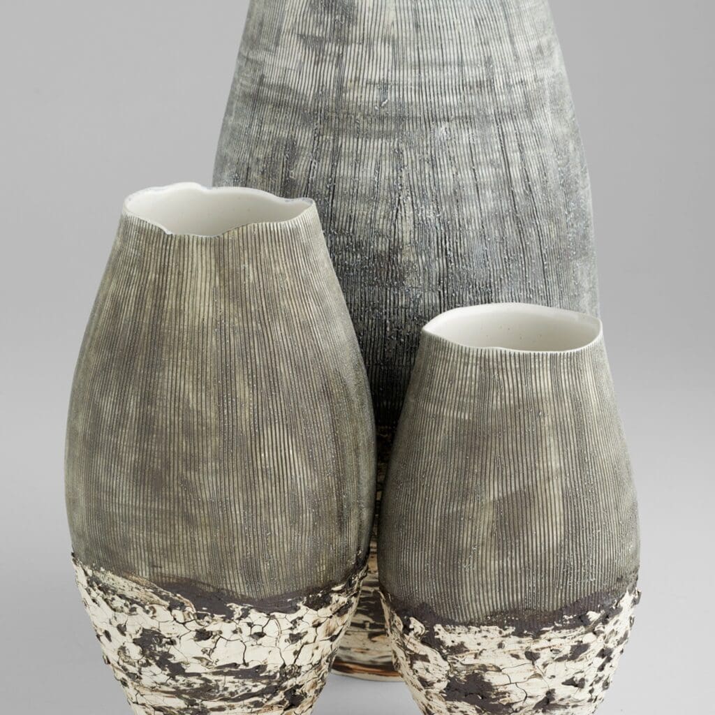 Cyan Design 11411 Calypso Vase - Small Off White & Brown Ceramic Vase for Home Decor, Wedding Centerpieces, and Tabletop Display