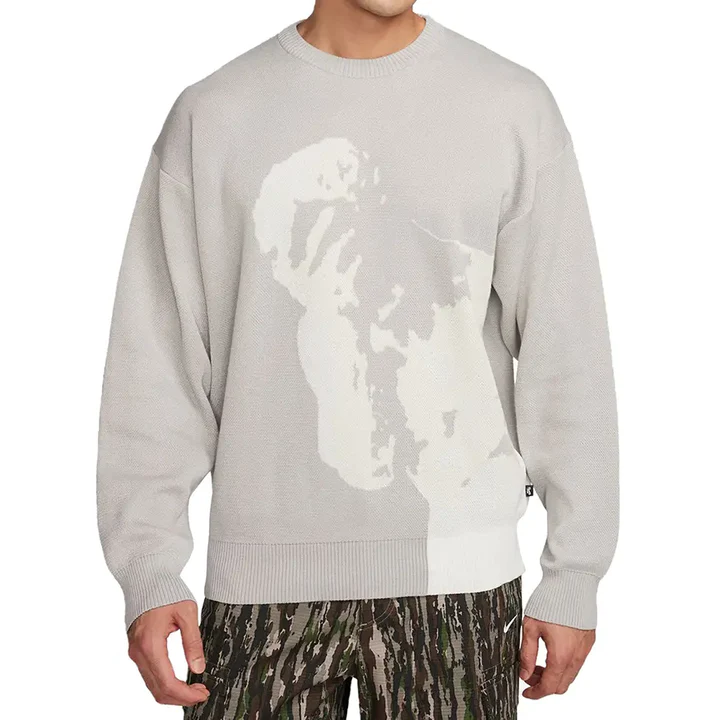 Nike SB Corporate Skate Knit Sweater - Grey Men's Pullover Hoodie | Comfortable & Stylish Skateboarding Apparel for Casual Wear & Street Fashion