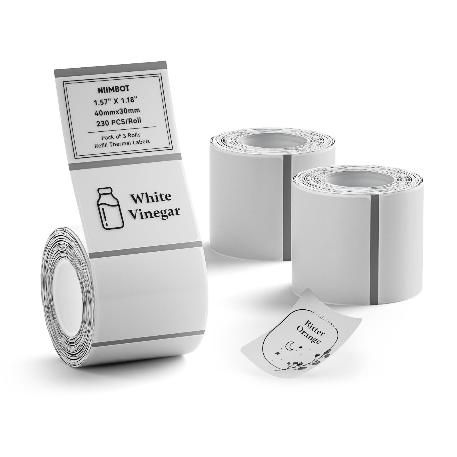 NIIMBOT 3 Rolls Thermal Label Tape Set for B1/B21/B3S Label Printers - 1.57