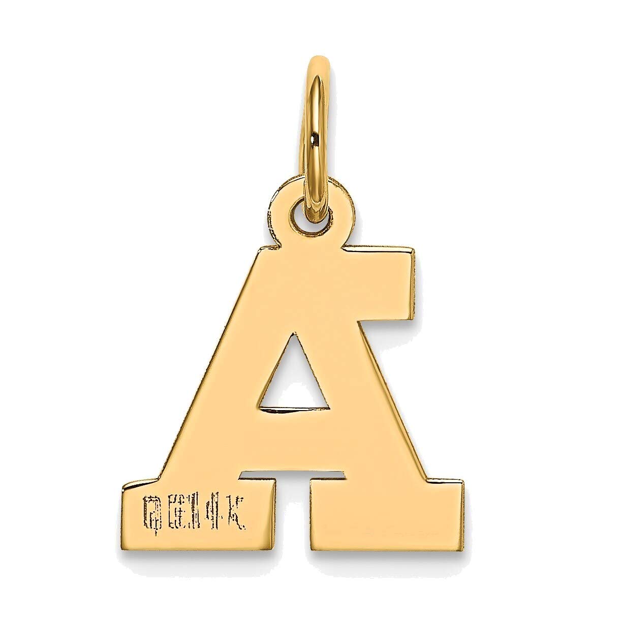 14K Yellow Gold Small Block Initial A Charm Pendant Necklace - Personalized Jewelry Gift for Women, Birthday, Anniversary, Valentine's Day