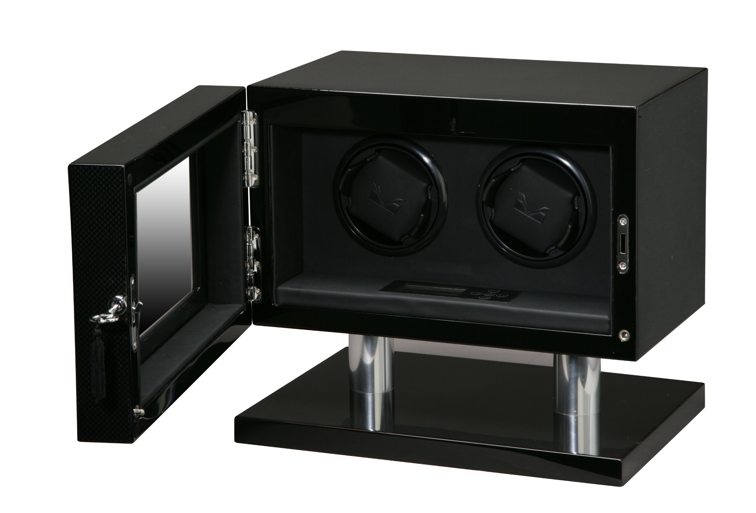 Volta 31-560020 Signature Series Double Carbon Fiber Automatic Watch Winder for Men & Women - Perfect for Luxury Watch Storage & Display at Home or Office