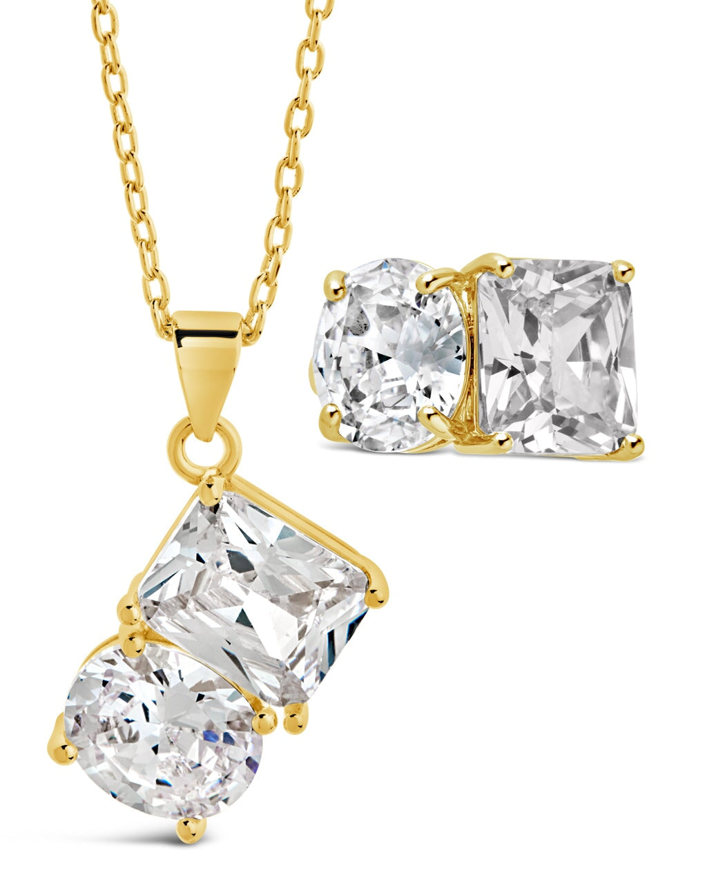 Elegant Marla CZ Toi et Moi Necklace & Cocktail Ring Set - Sterling Silver Bridal Jewelry for Women | Perfect for Weddings, Anniversaries & Special Occasions