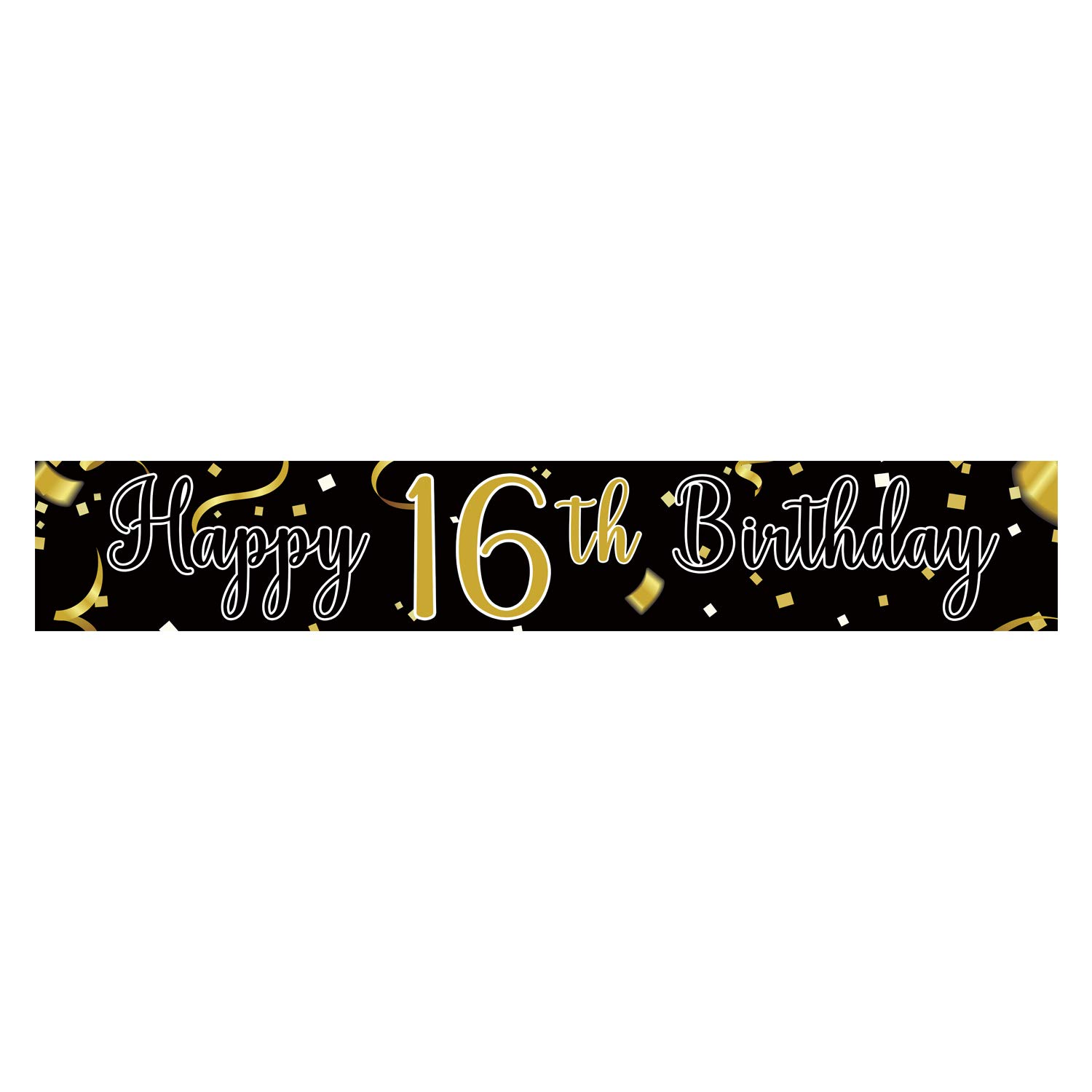 Large Happy 16th Birthday Banner - Cheers to 16 Years & 16 Fabulous - Hanging Party Decoration for Sweet 16 Celebrations - 9.8 x 1.6 ft Birthday Decor - Perfect for Teen Parties, Milestone Events & Photo Backdrops