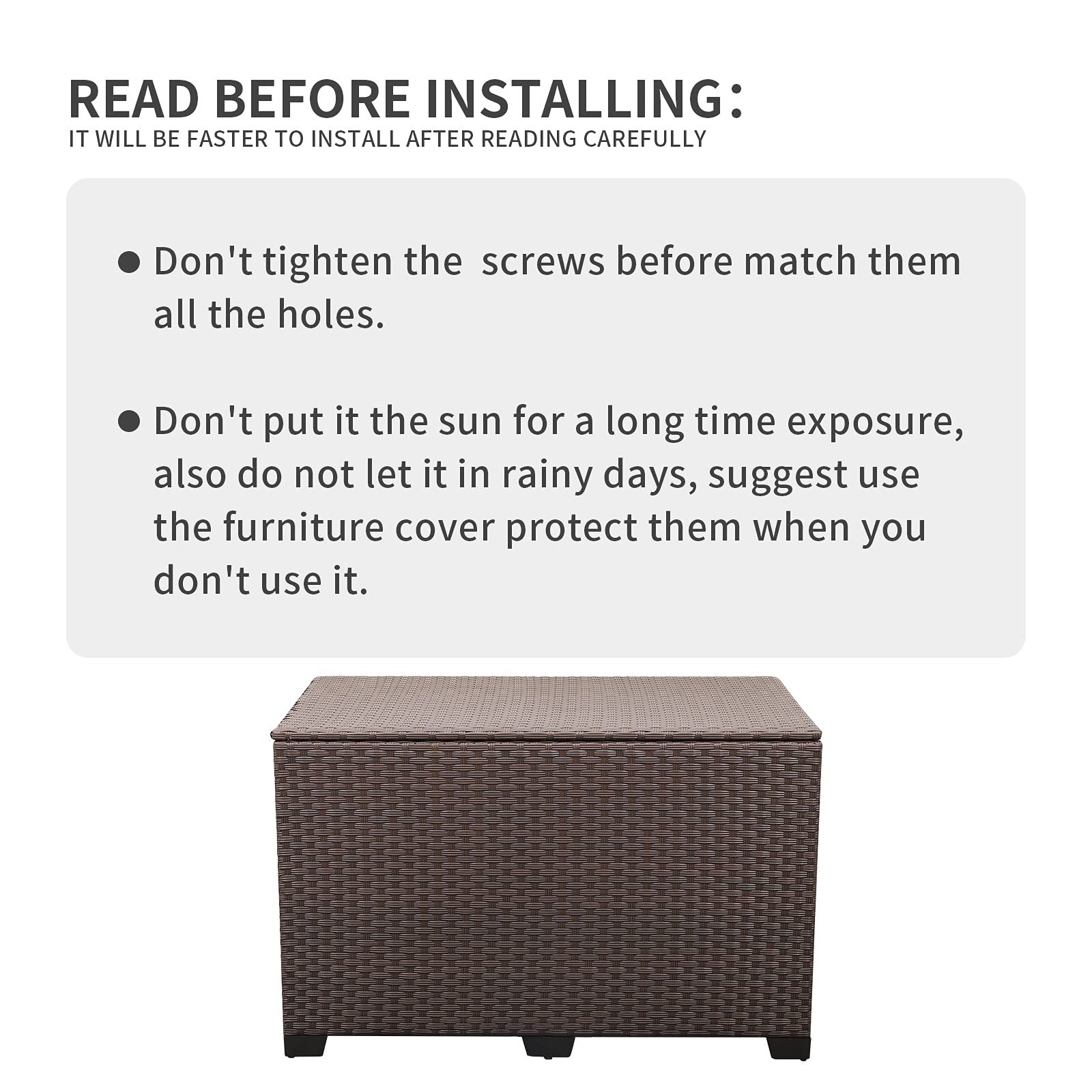 Valita Outdoor Wicker Storage Box - Large 150 Gallon Resin Brown Rattan Deck Bin with Lid & Water-resistant Liner - Perfect for Patio, Garden Tools, Pool Accessories, Cushions & Pillows - Ideal for Backyard, Deck & Outdoor Storage Organization