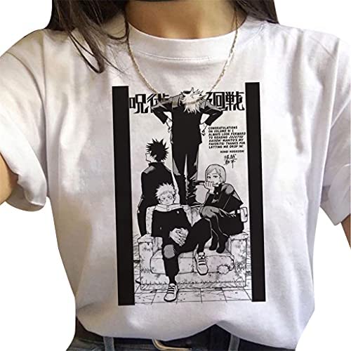 BAYAGIN Jujutsu Kaisen Anime T-Shirts for Women - Satoru Gojo, Itadori Yuji, Fushiguro Megumi & Nobara Designs | Cool Summer Graphic Tees for Cosplay, Anime Conventions & Casual Wear
