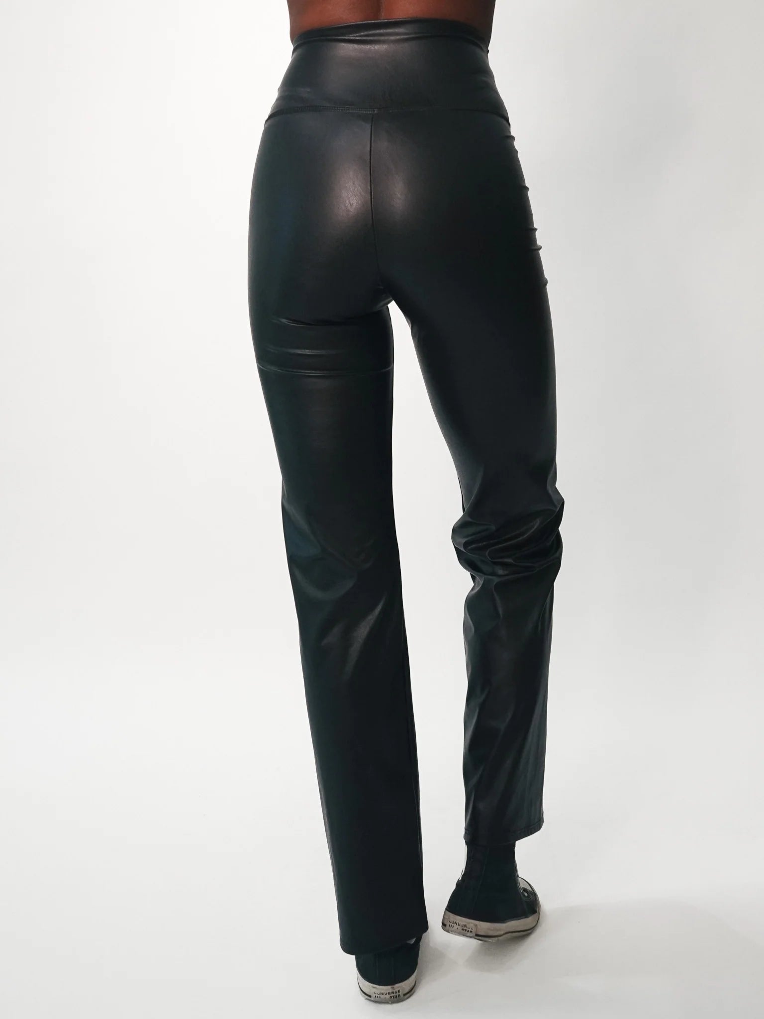 Electric & Rose Women's Ella Faux Leather Pants - Onyx Black | High Waisted Stretch Vegan Leather Leggings for Women | Perfect for Night Out, Party & Casual Wear