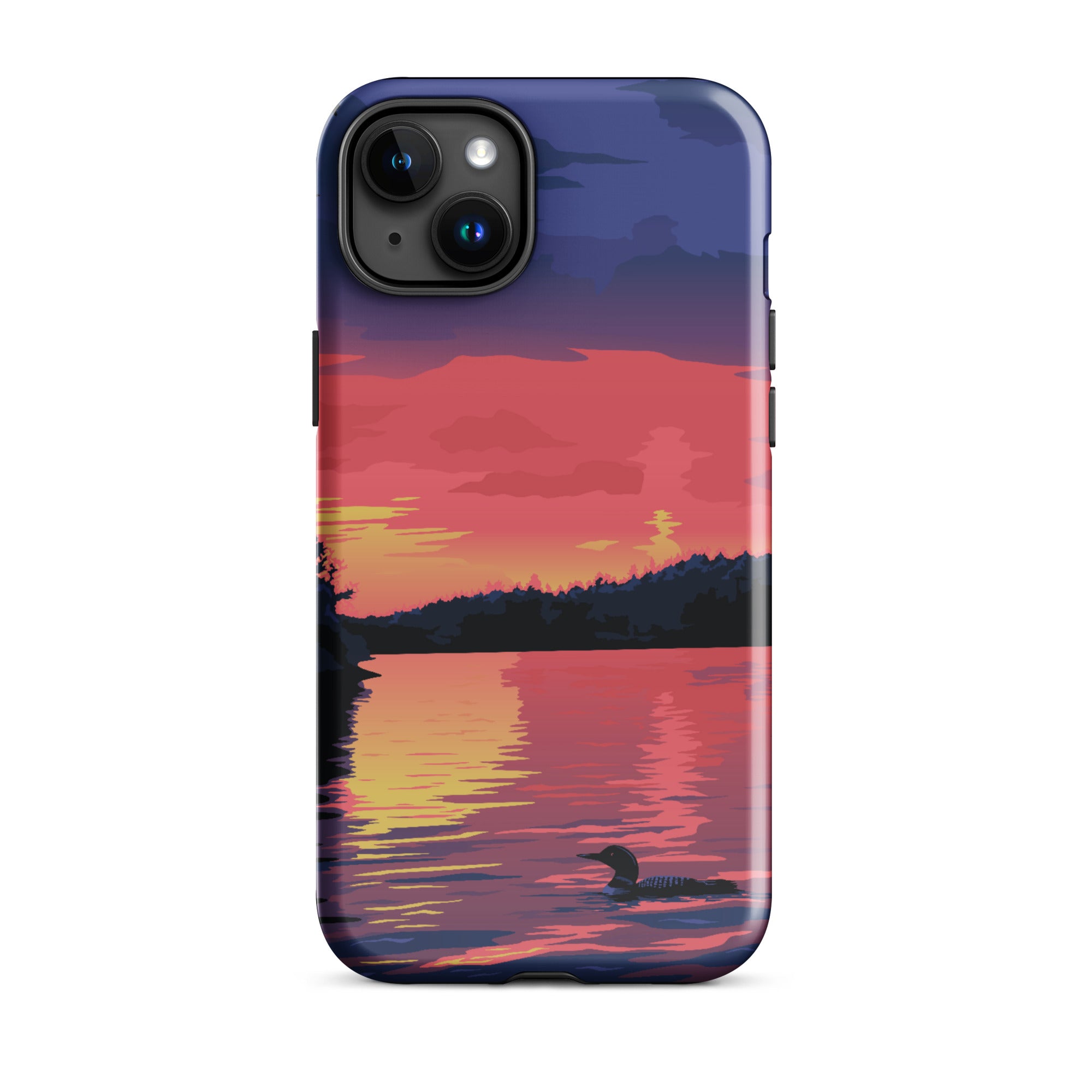 Premium iPhone Protective Case with Sunset Loon Design - Shockproof & Scratch-Resistant Cover for iPhone [Models] | Perfect for Outdoor Adventures, Travel & Daily Protection