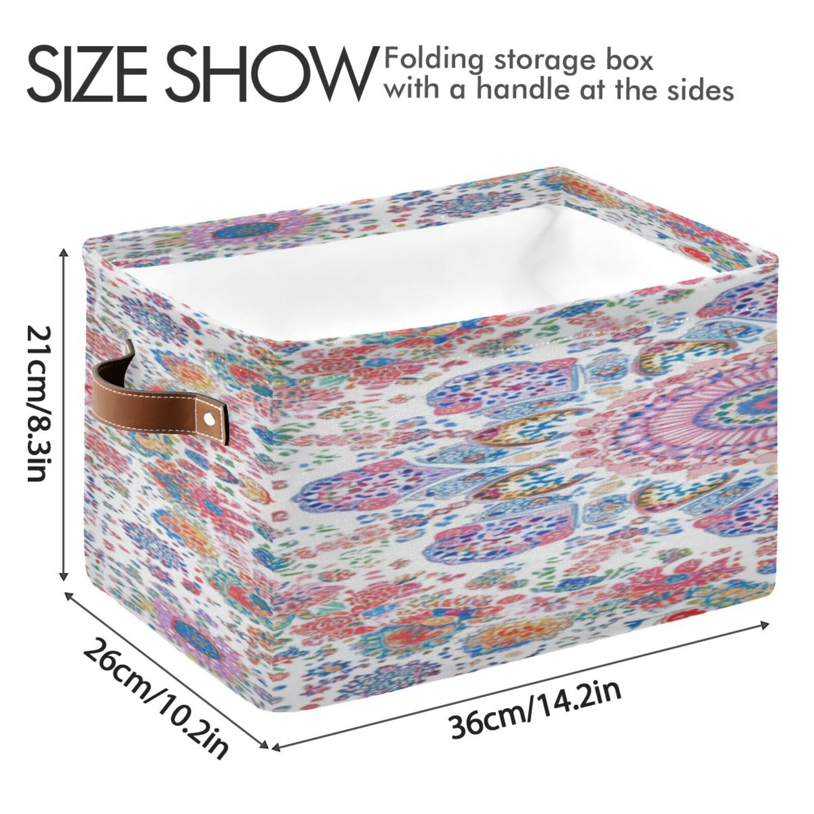 Large Storage Baskets with Handles - Foldable Closet Organizers & Home Storage Bins (2-Pack) - Perfect for Shelves, Bedroom, and Living Room Organization