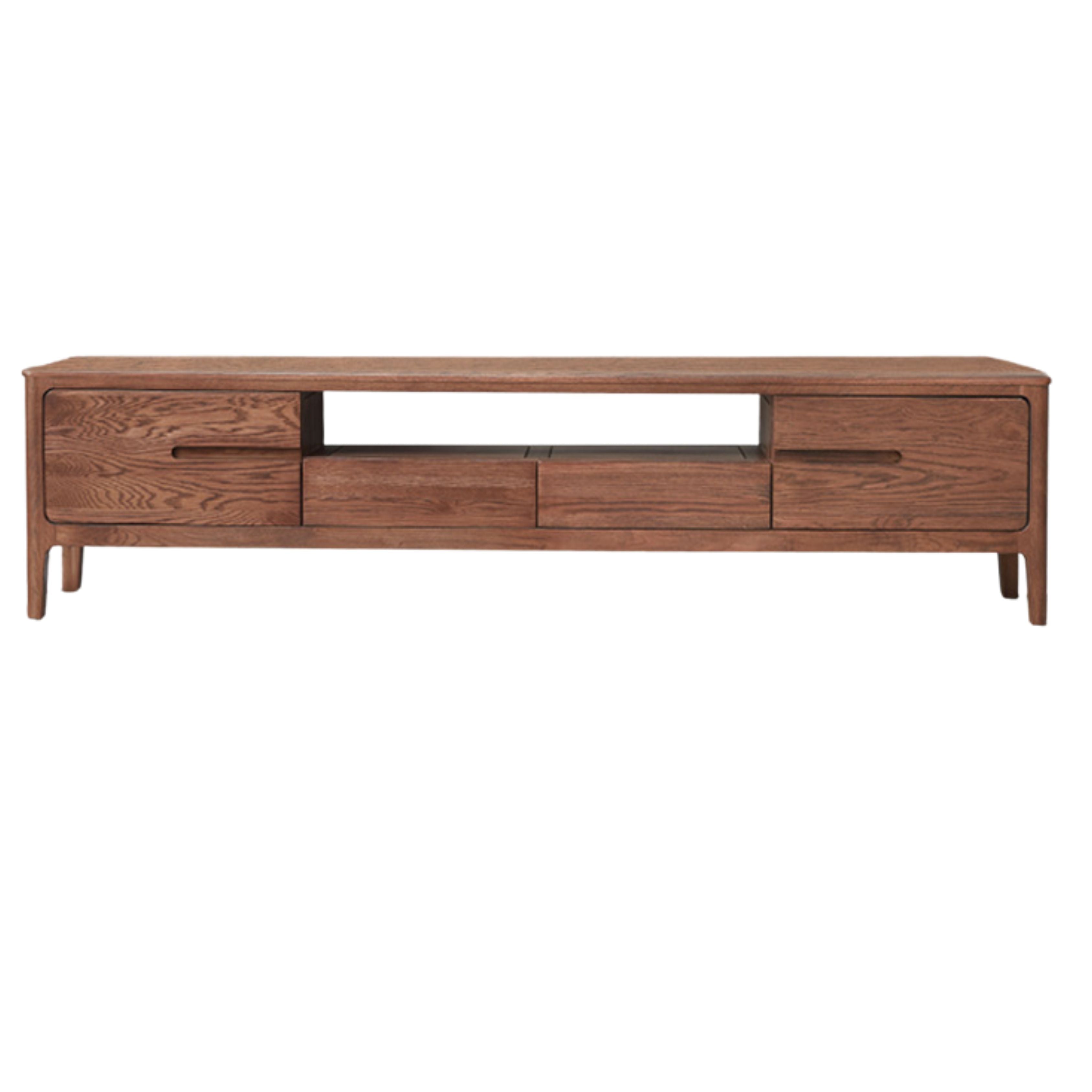 Solid Oak Wood TV Stand for Living Room - Modern Entertainment Center with Storage Shelves, Perfect for TVs up to 65 inches - Durable & Stylish Furniture for Home Theater Setup