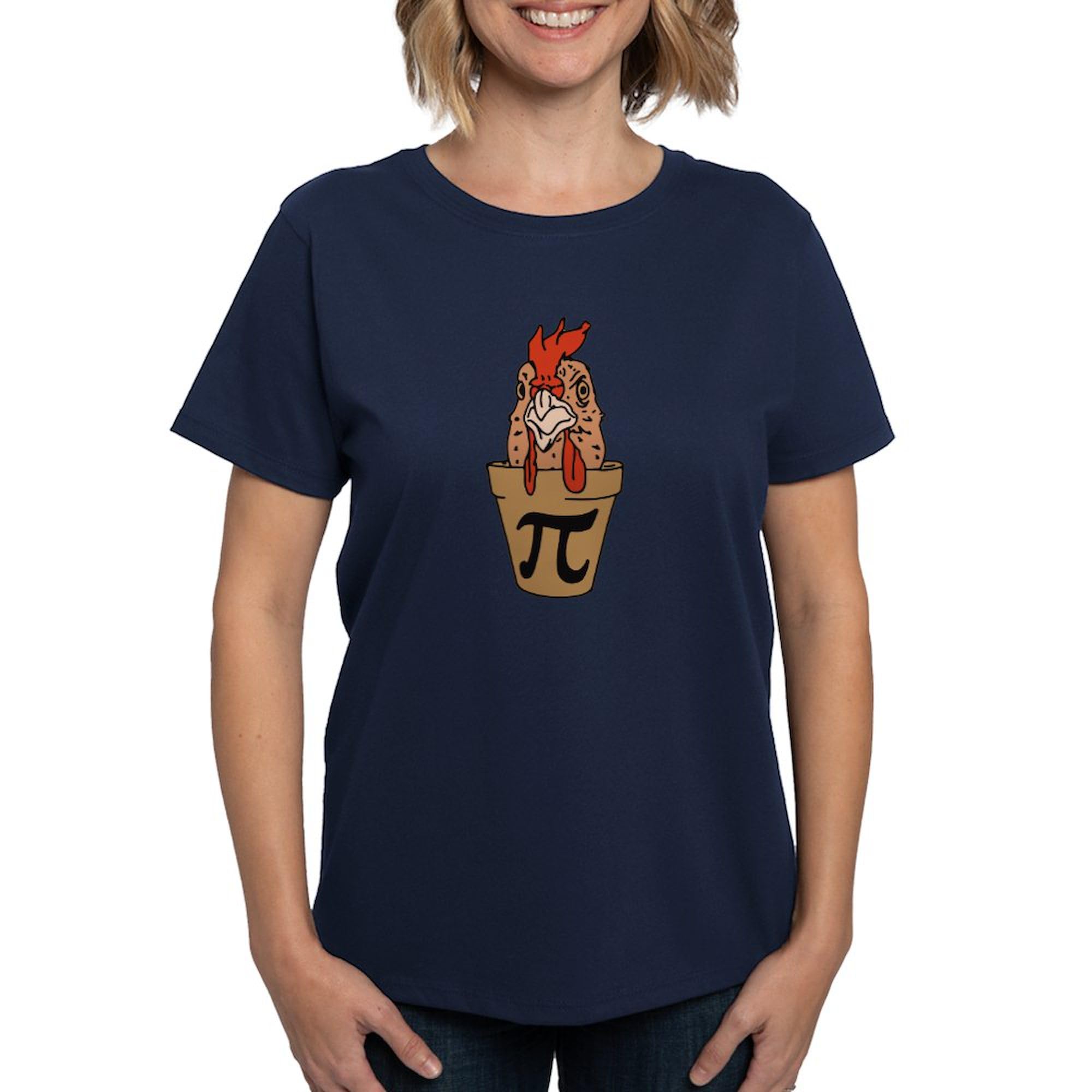 Chicken Pot Pi Women's Dark Cotton T-Shirt - Funny Food Lover Tee for Casual Wear & Gifts