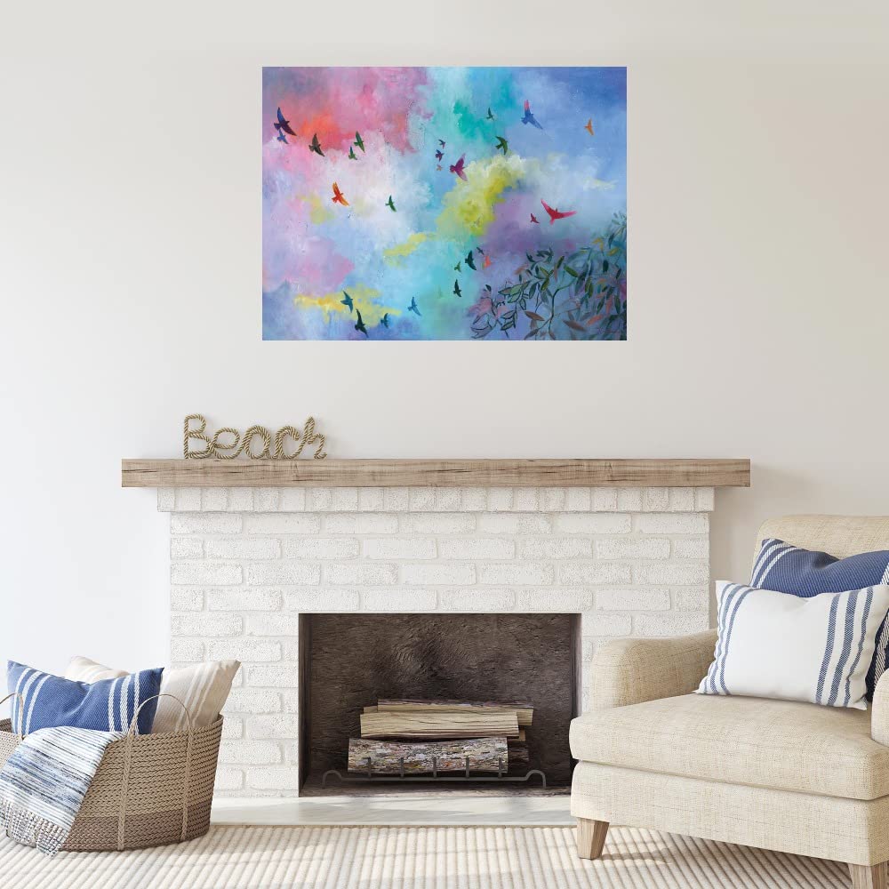 Sky Is the Limit Fine Art Canvas Wall Decor by Julia Hacker - 32x24 Inch Ready to Hang Painting for Living Room, Bedroom, Office & More - Perfect for Home Decor, Gifts & Interior Design Inspiration
