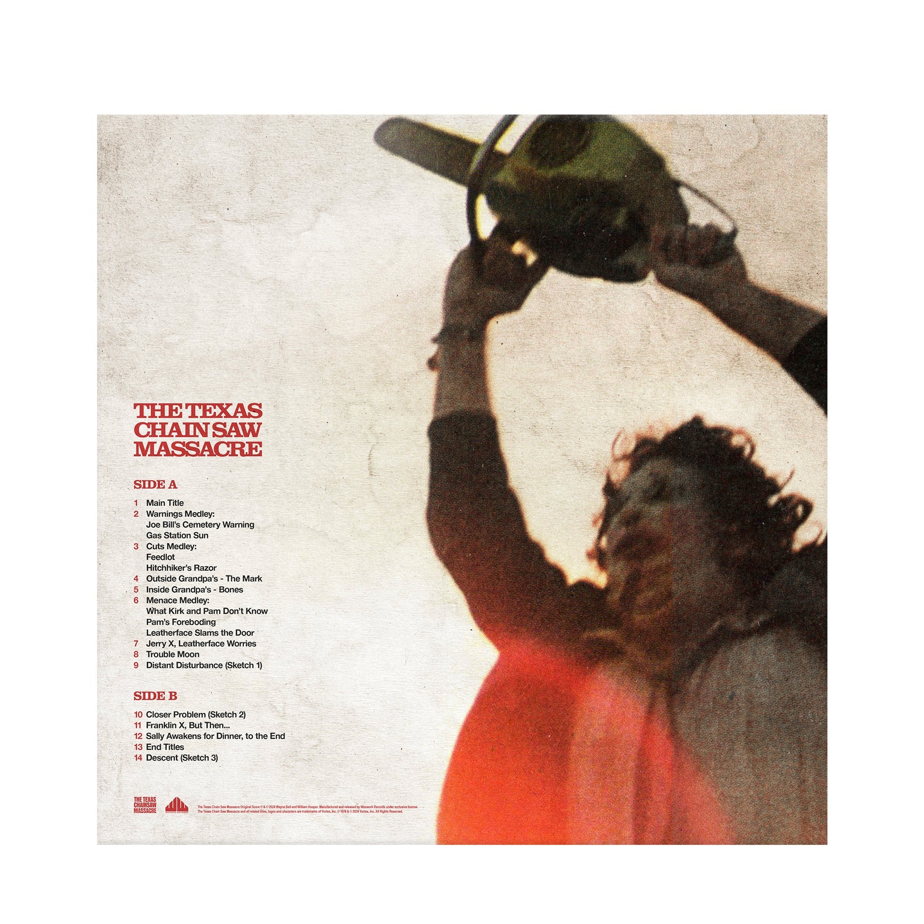 Texas Chain Saw Massacre (1974) Original Soundtrack Vinyl LP - Classic Horror Movie Music for Halloween Parties & Film Collectors
