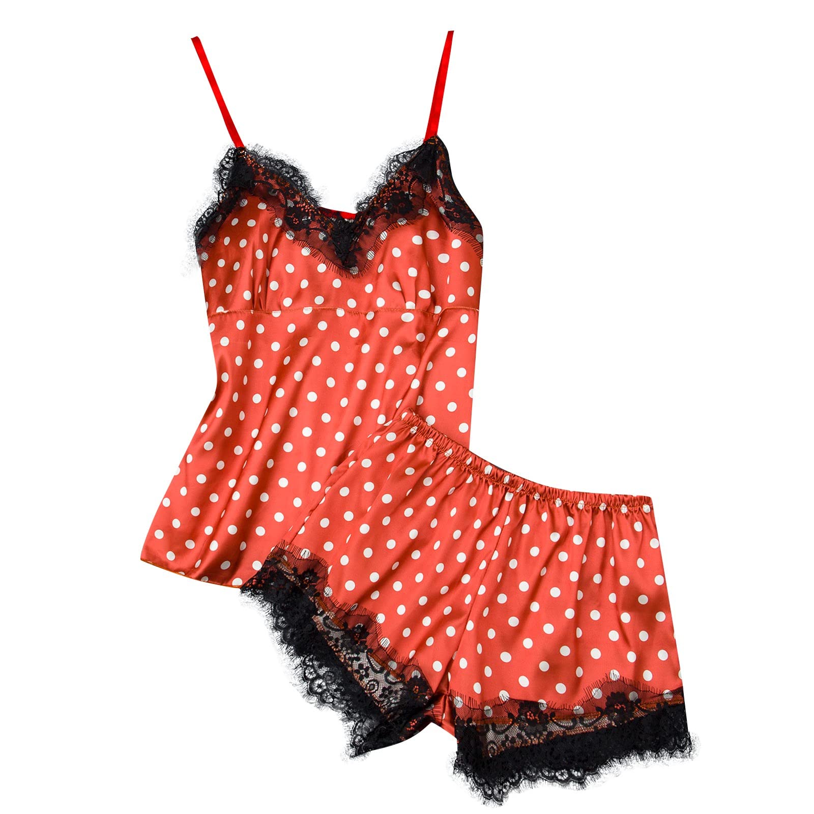 Sexy Halloween Lingerie for Women - Lace Chemise & Pajama Set - Comfortable Naughty Nightwear for Couples, Boudoir Photoshoot or Spooky Party Outfit