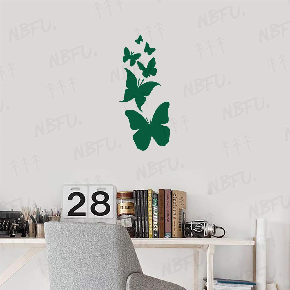 Premium Waterproof Vinyl Butterfly Decal Stickers (Set of 2, Green) - Laptop, Phone, Helmet, Car Window, Mug, Wall Decor - Ideal for Home, Office & Personal Accessories Customization