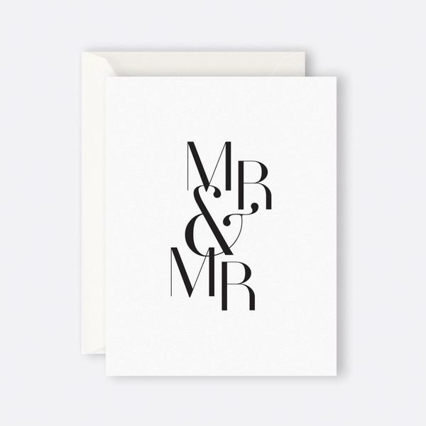 Father Rabbit Mr & Mr Wedding Card - Elegant Same-Sex Marriage Invitation for Gay Couples - Perfect for LGBT Weddings, Commitment Ceremonies & Anniversary Celebrations