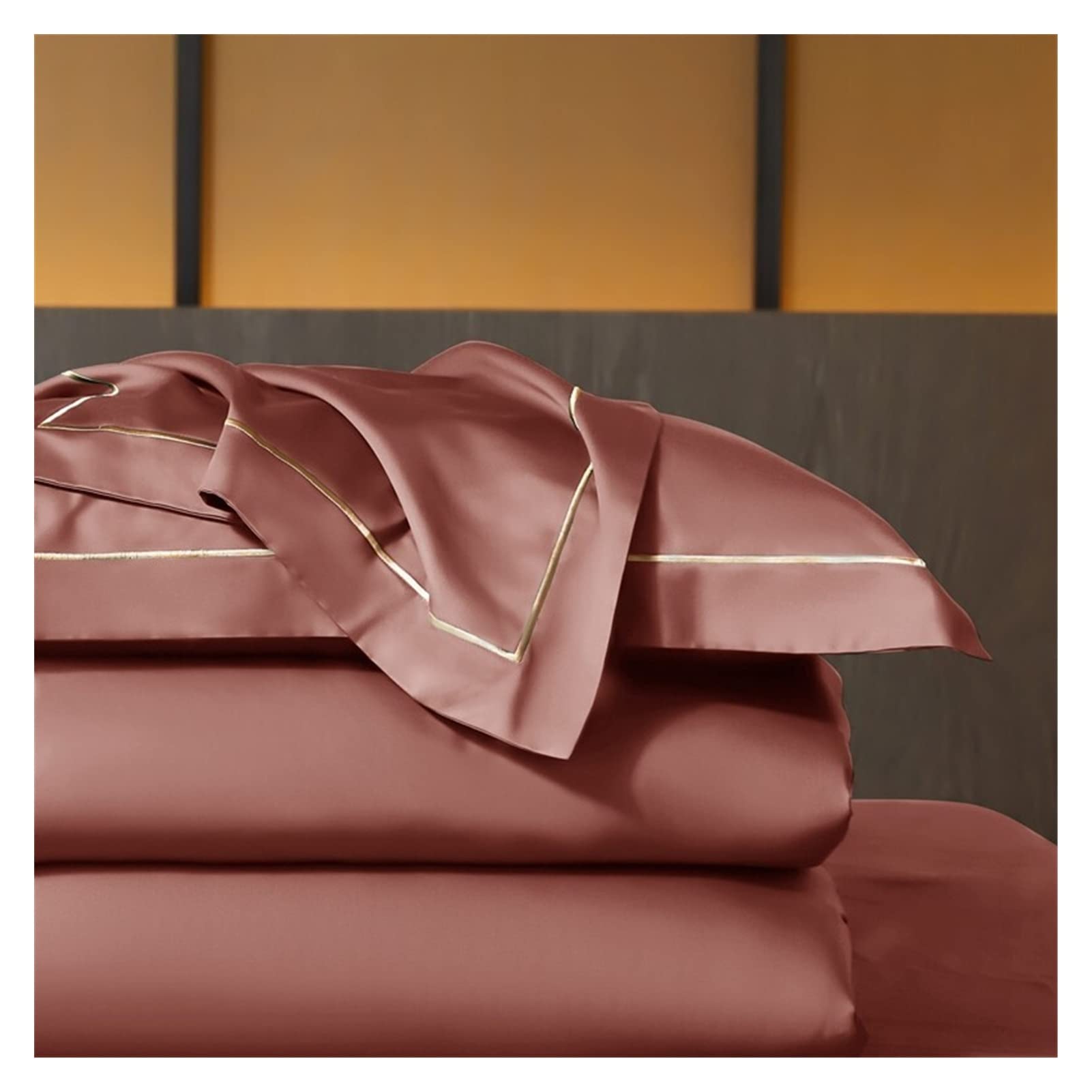 TOMYEUS Luxury 1000TC Egyptian Cotton Bed Sheet Set - 4 Piece Duvet Cover Set with Flat Sheet & Pillowcases for Queen/King Size Beds | Ultra Soft Bedding for Master Bedroom, Guest Room & Hotel Use