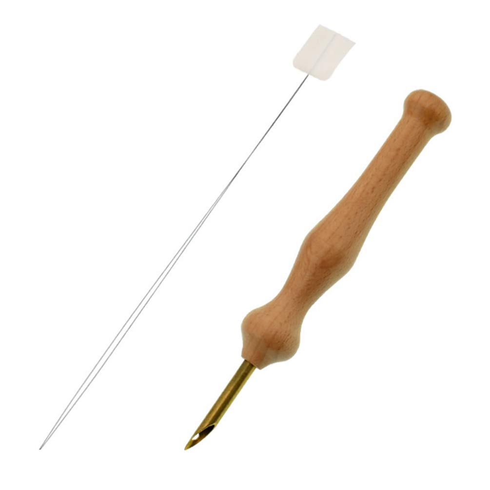 EXCEART 2-Piece Embroidery Punch Needle Set with Wooden Handle - DIY Craft Sewing & Weaving Tools for Beginners - Perfect for Home Decor, Pillow Making, and Wall Art Projects