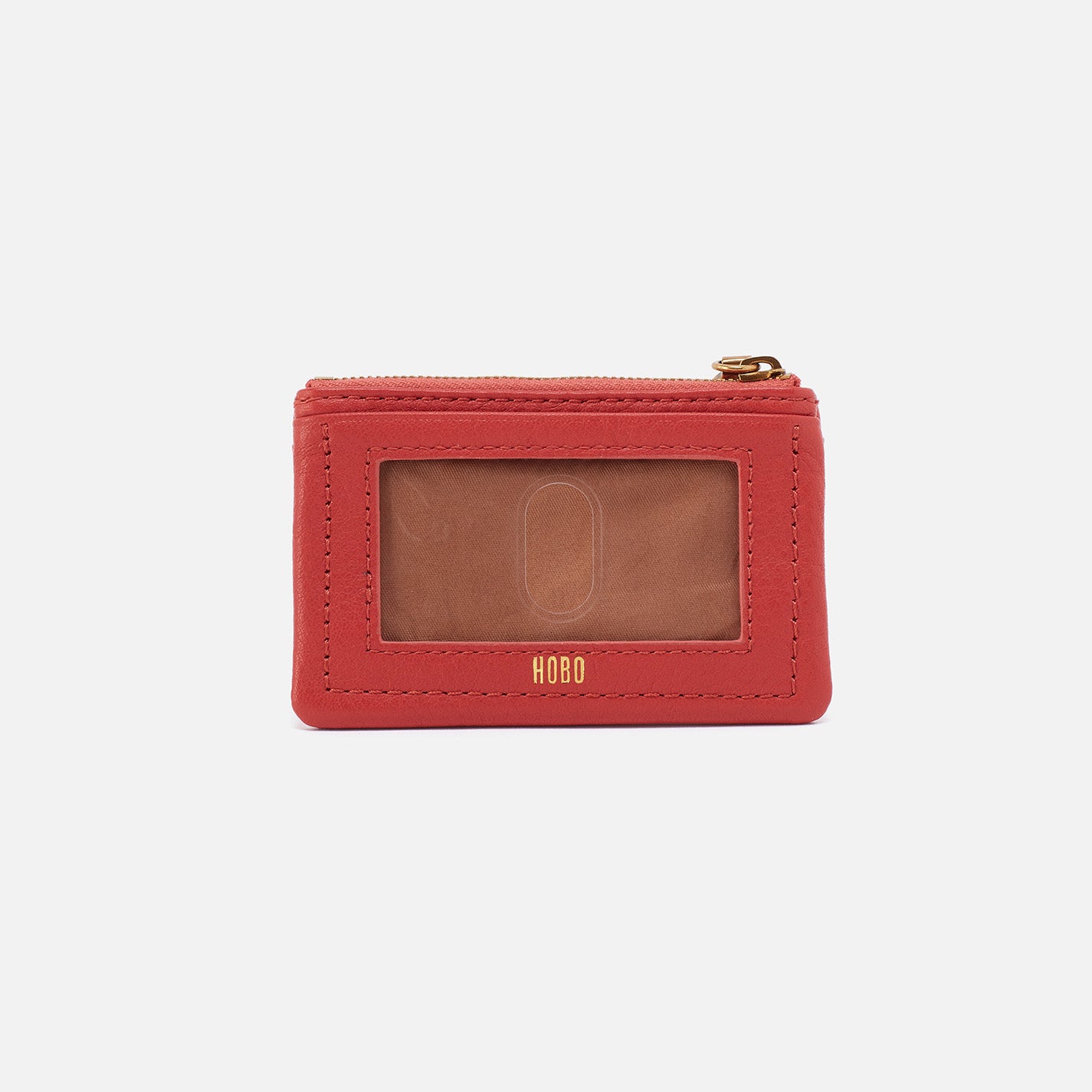 Lumen Card Case in Pebbled Leather - Red Clay | Slim RFID Blocking Wallet for Credit Cards & IDs | Perfect for Travel, Work, and Everyday Use