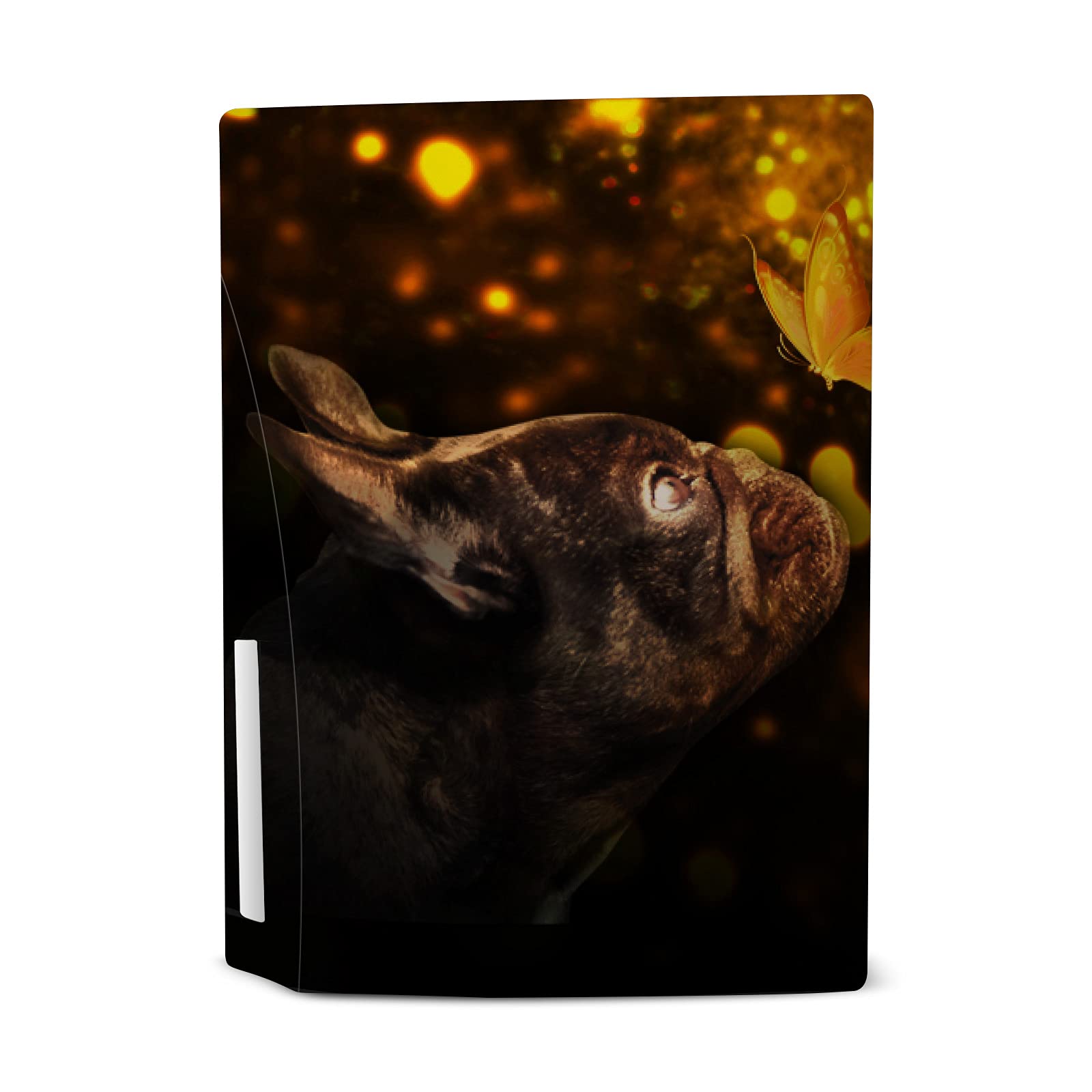 Matte Vinyl Faceplate Sticker & Gaming Skin Cover for Sony PS5 Disc Edition & DualSense Controller - Butterfly French Bulldog Design | Perfect for Gaming Setups, Themed Rooms & Pet Lovers