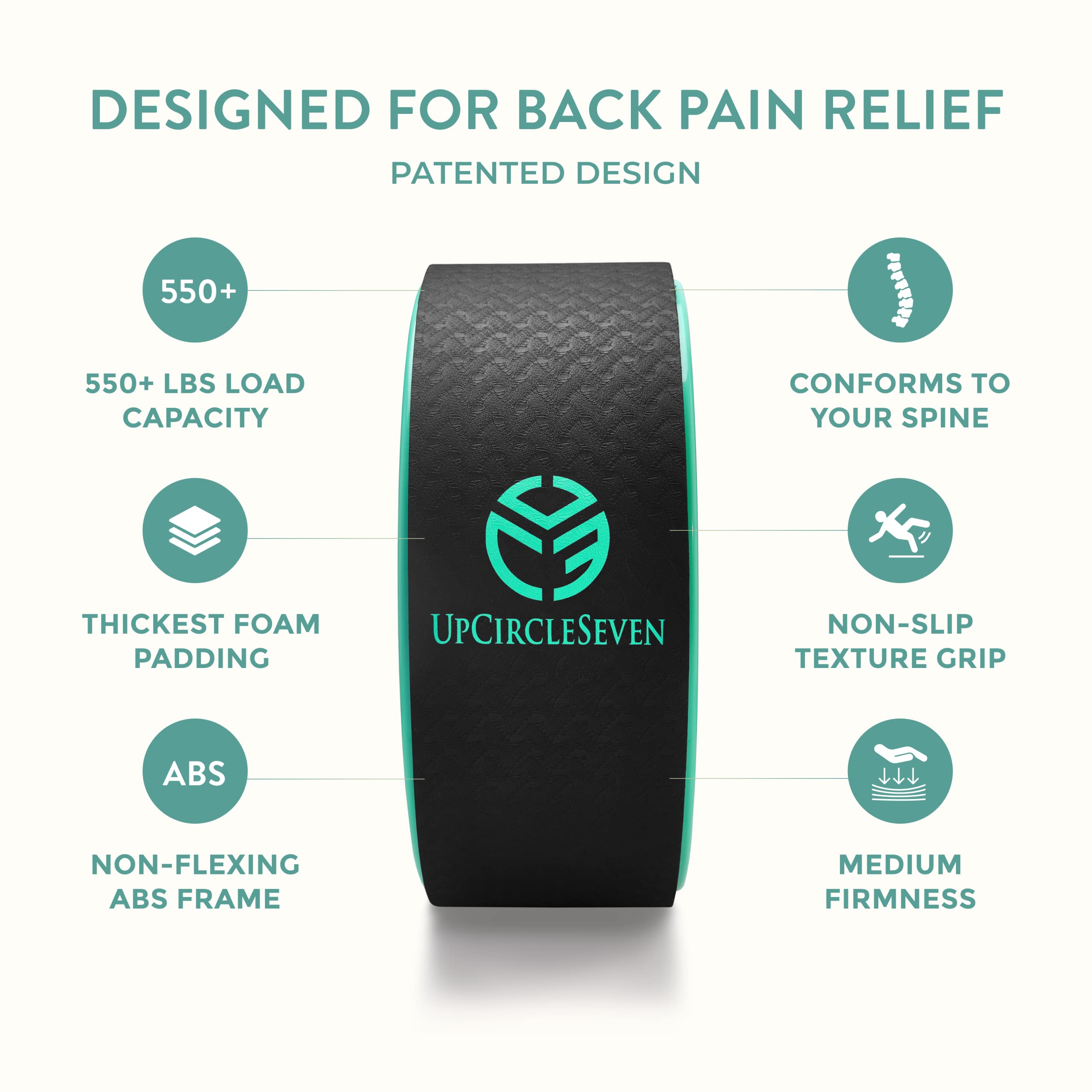 UpCircleSeven Yoga Wheel & Yoga Swing Set - Cyan & Turquoise Bundle for Stretching, Back Pain Relief, and Aerial Yoga at Home or Studio