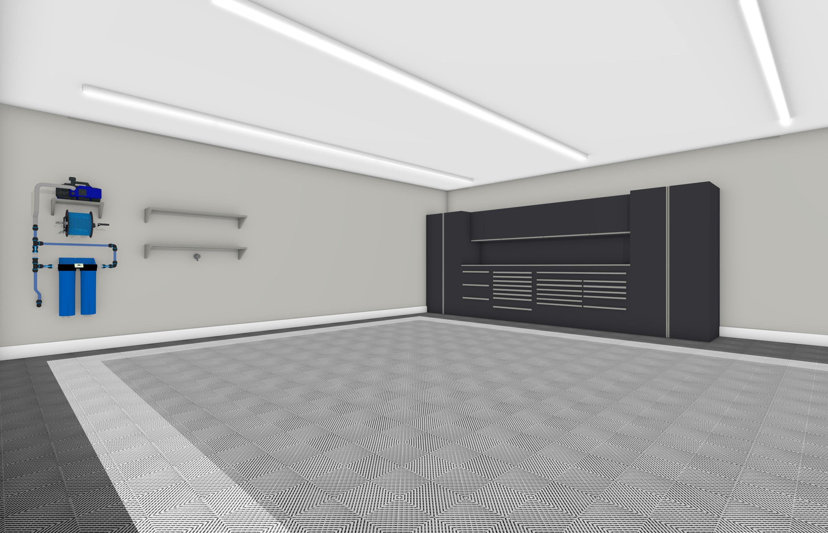 Swisstrax Modular Garage Floor Tiles - 4 Car Garage Flooring Solution - Durable & Easy to Install for Home Garage, Workshop, and Car Showroom