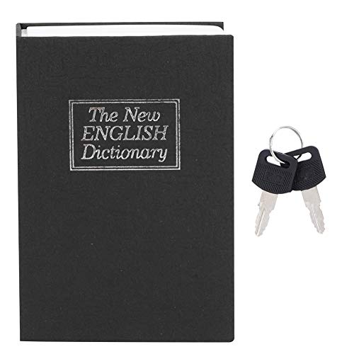 Mini Book Safe Box with Key - 5.9x5.1x4.7 Inch Secret Storage for Cash, Jewelry & Valuables - Decorative Book Lock Box for Home, Office & Travel Security